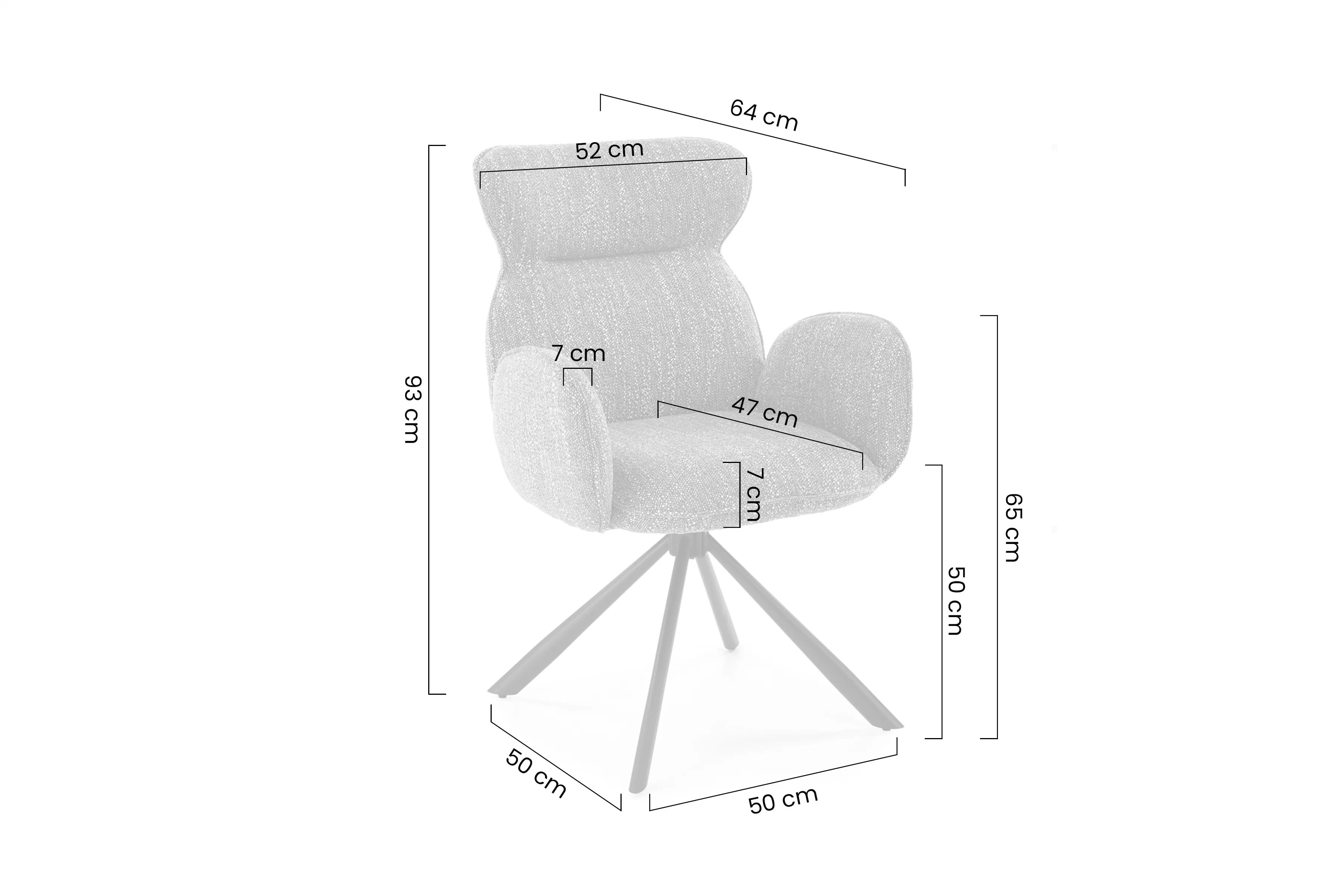 židle čalouněné Sofel obrotowe - popelavá / černé nožičky