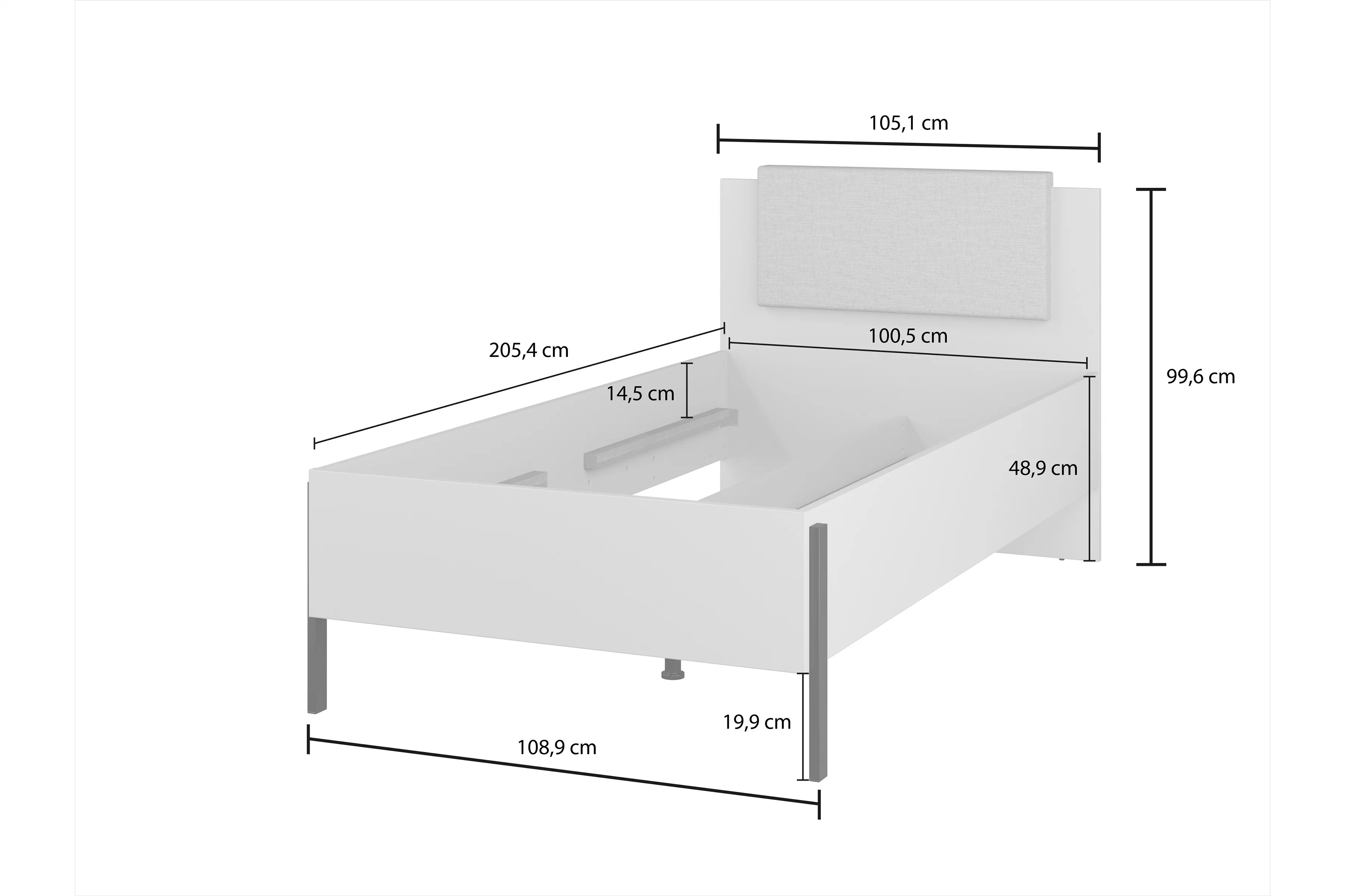 Postel Jukon 100 x 200 - kašmír / černé nožičky
