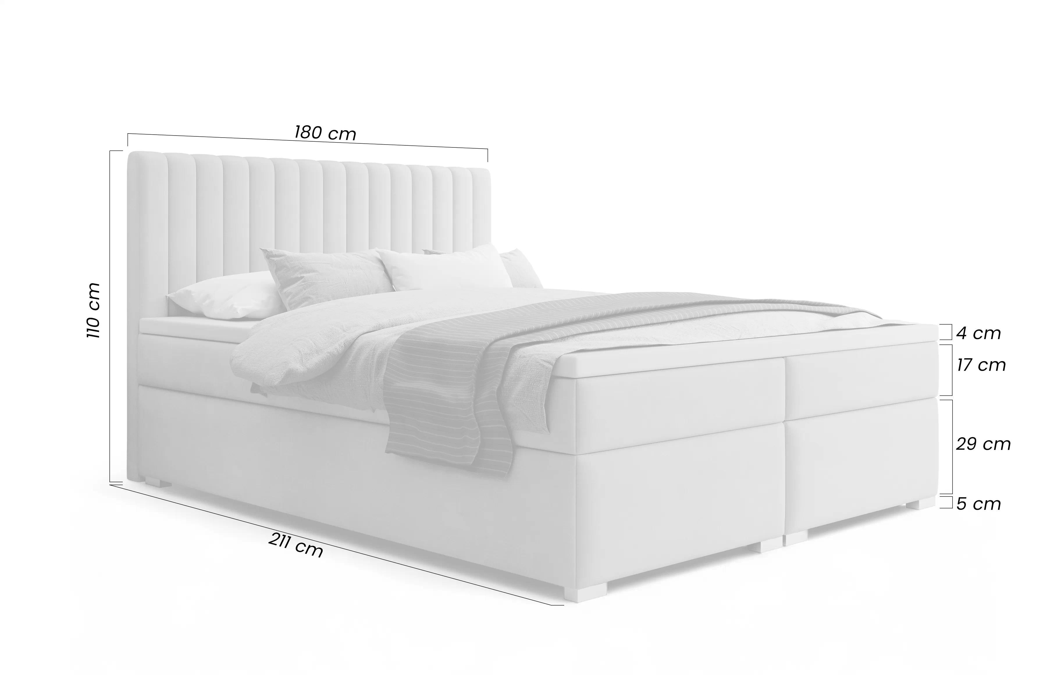Postel boxspring Solani 180x200 s úložním prostorem - světlý béžová samet Castel 03