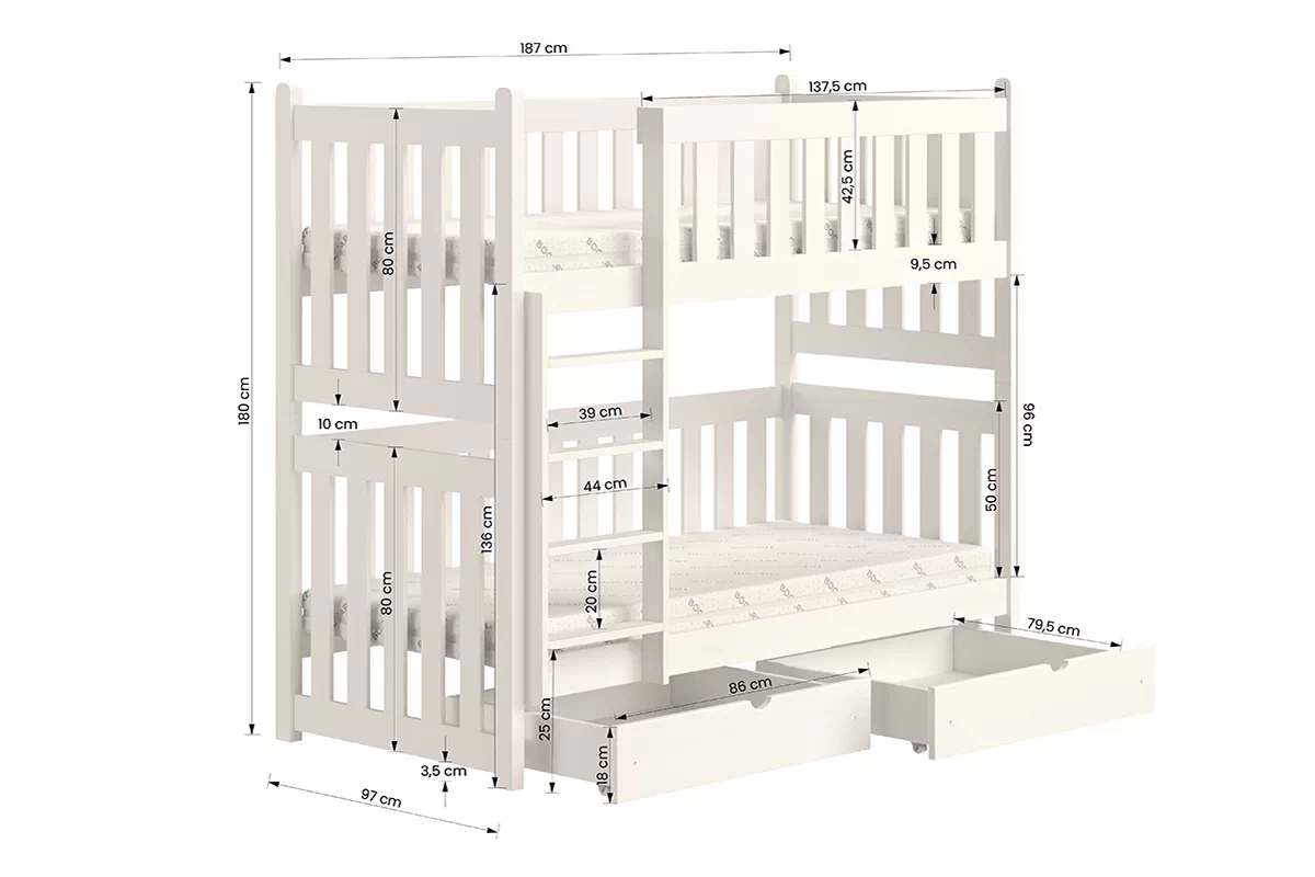 Postel patrová  Swen - šedá / 90x180