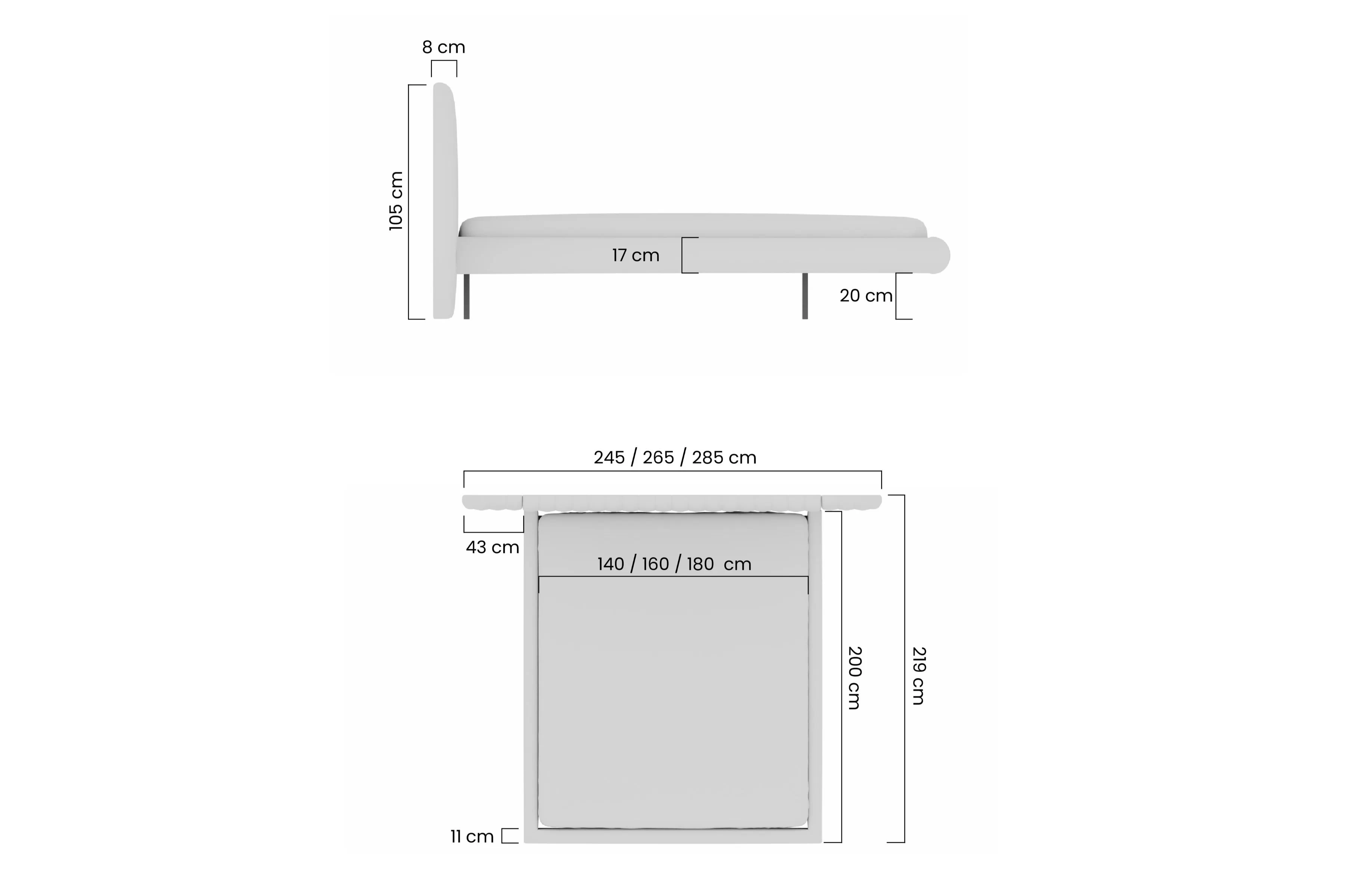 Postel pro ložnice lewitujace Galin 180x200 - béžová potahová látka snadno čistitelný Leo 03