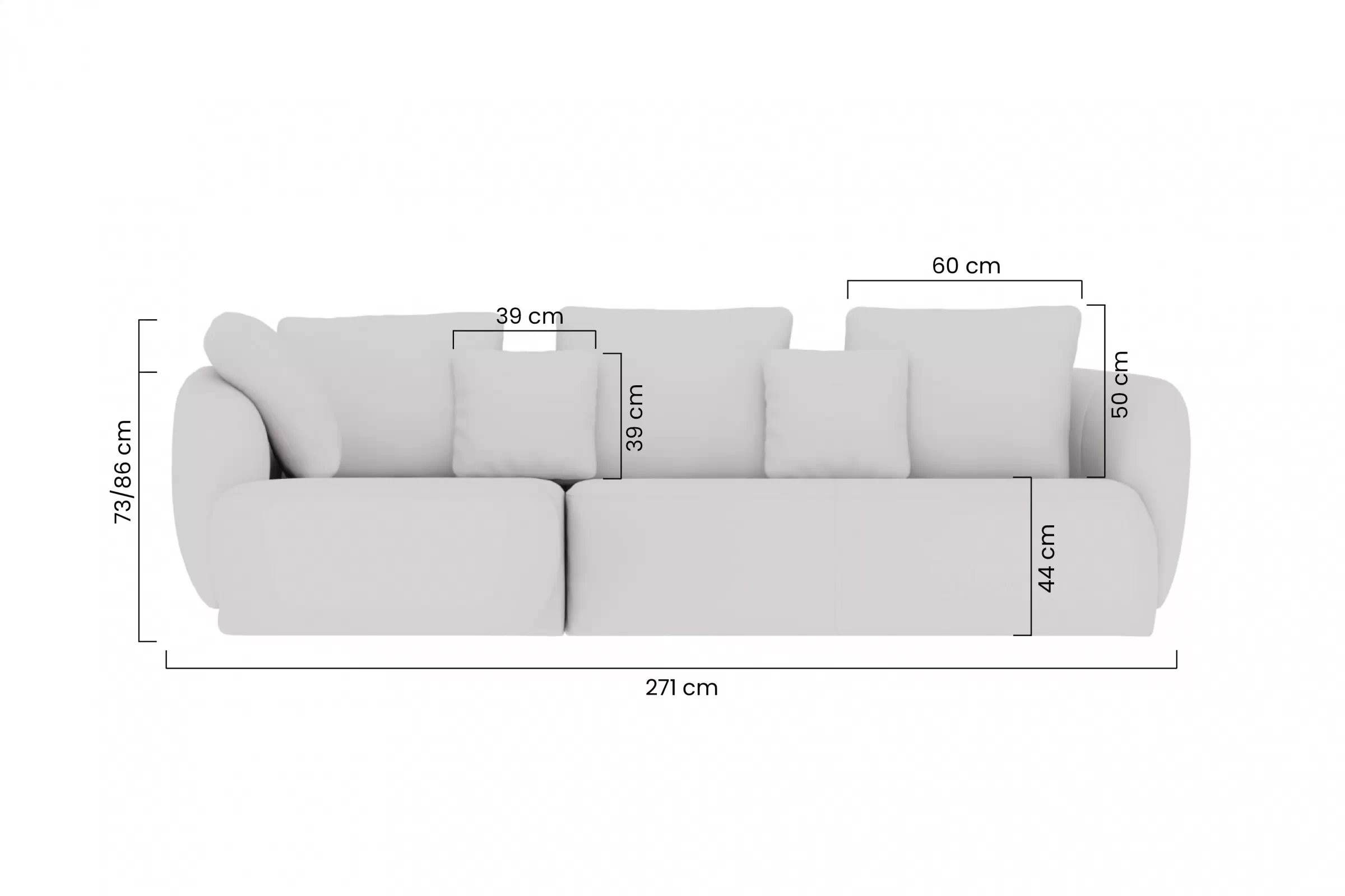 Rohová sedací souprava levá do obývacího pokoje Finezal 2P+OTZL