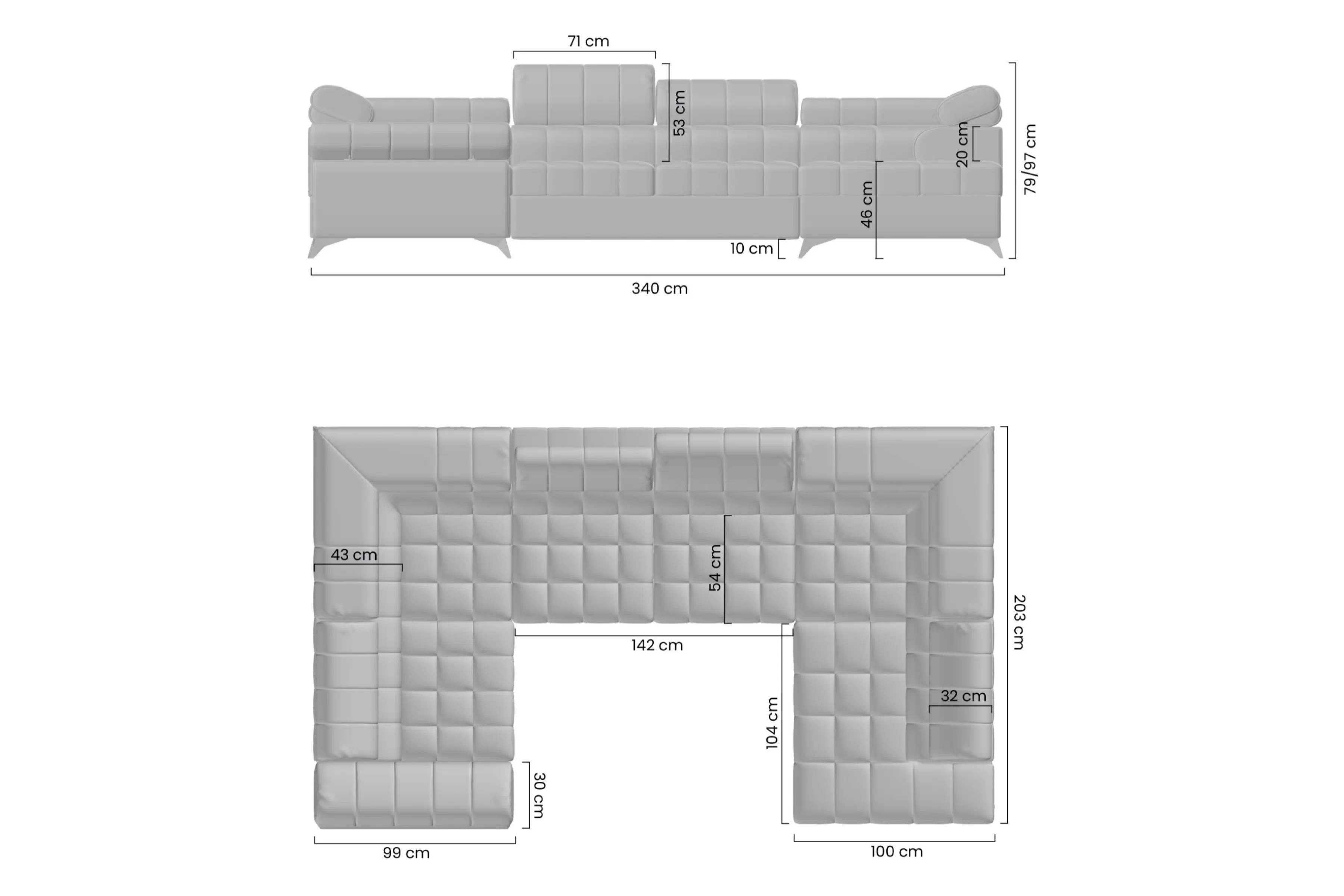 Rohová sedací souprava rozkladany pro obývacího pokoje Dragonis U