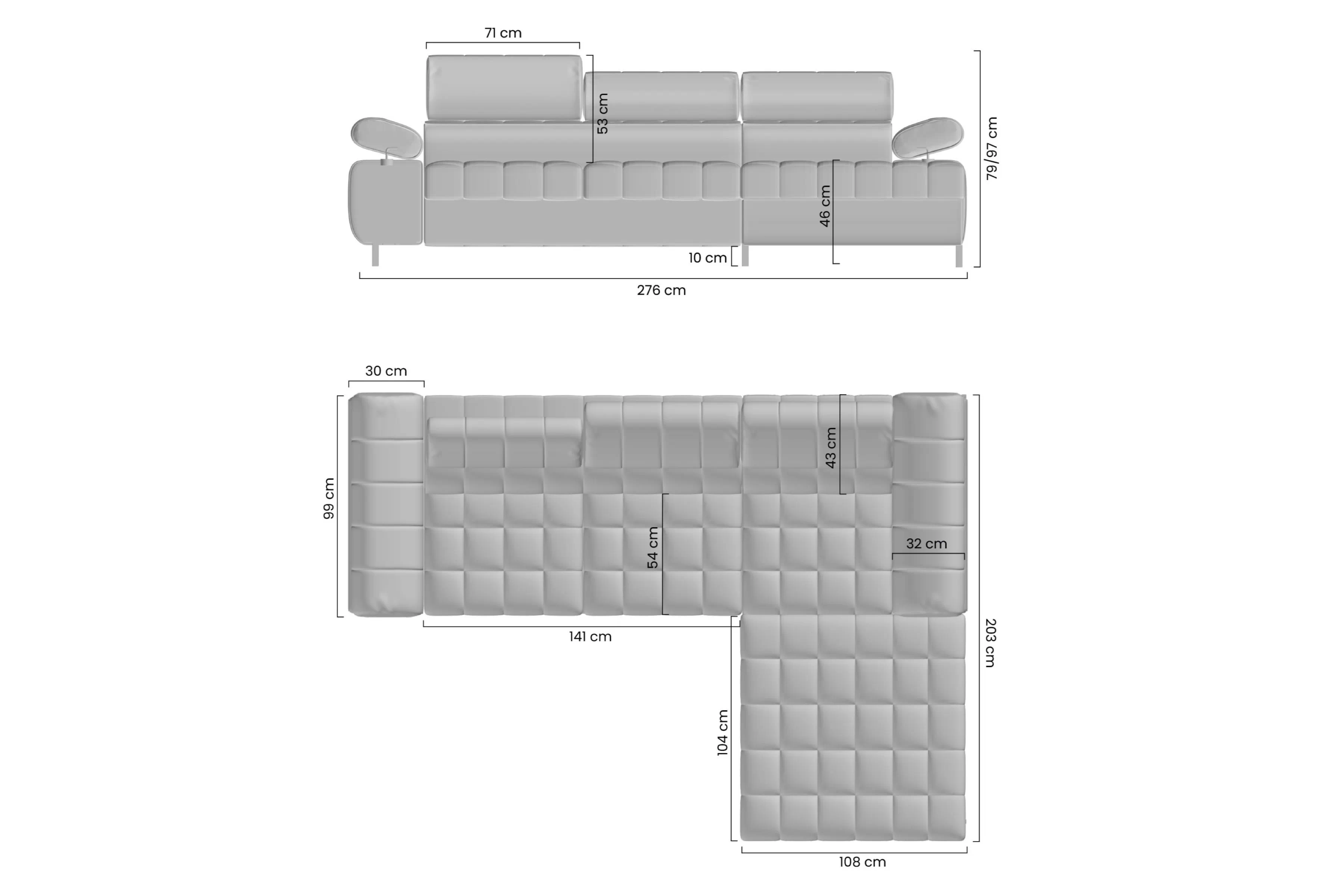Rohová sedací souprava Tyrion L II rozkládací