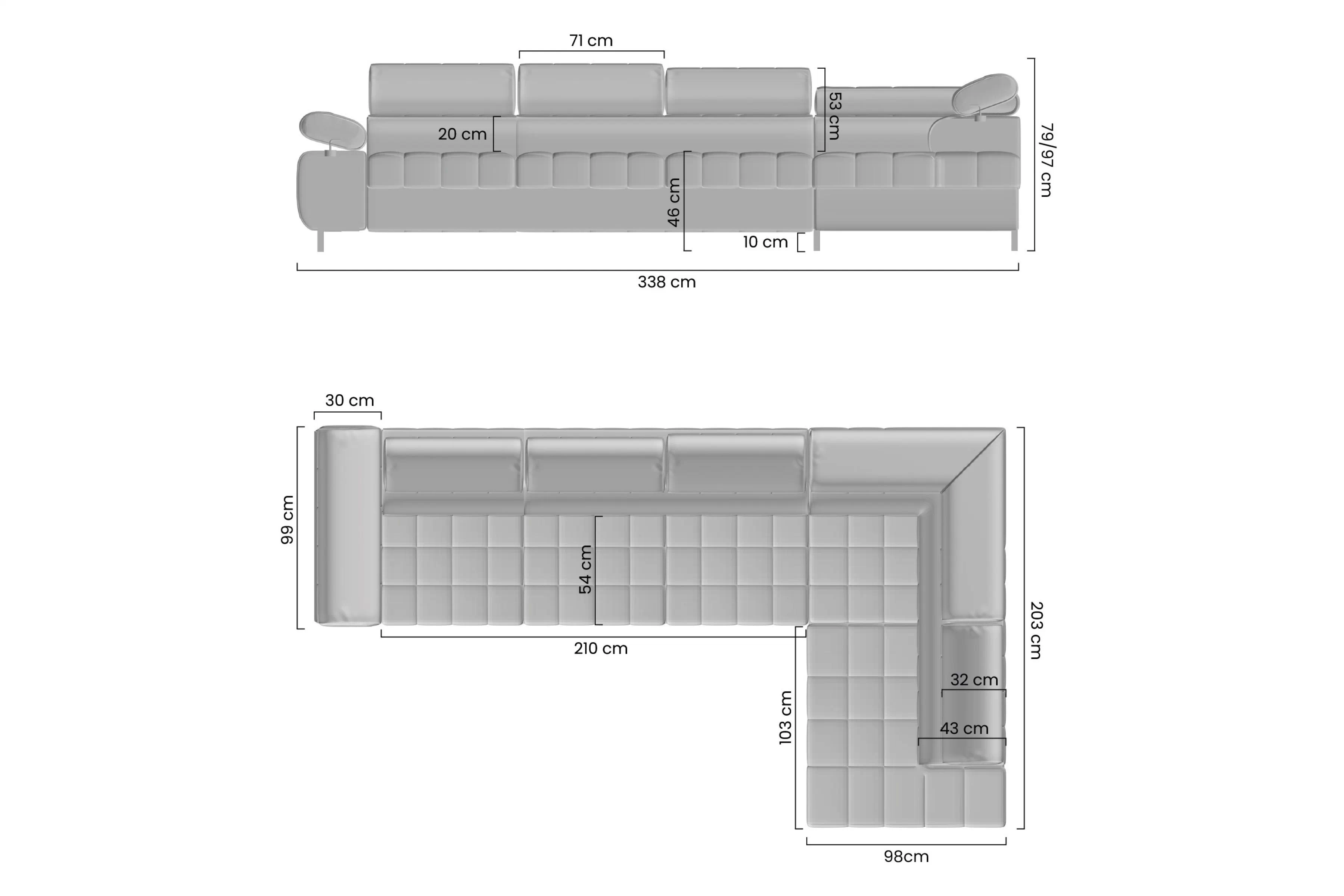 Rohová sedací souprava Tyrion Maxi rozkládací
