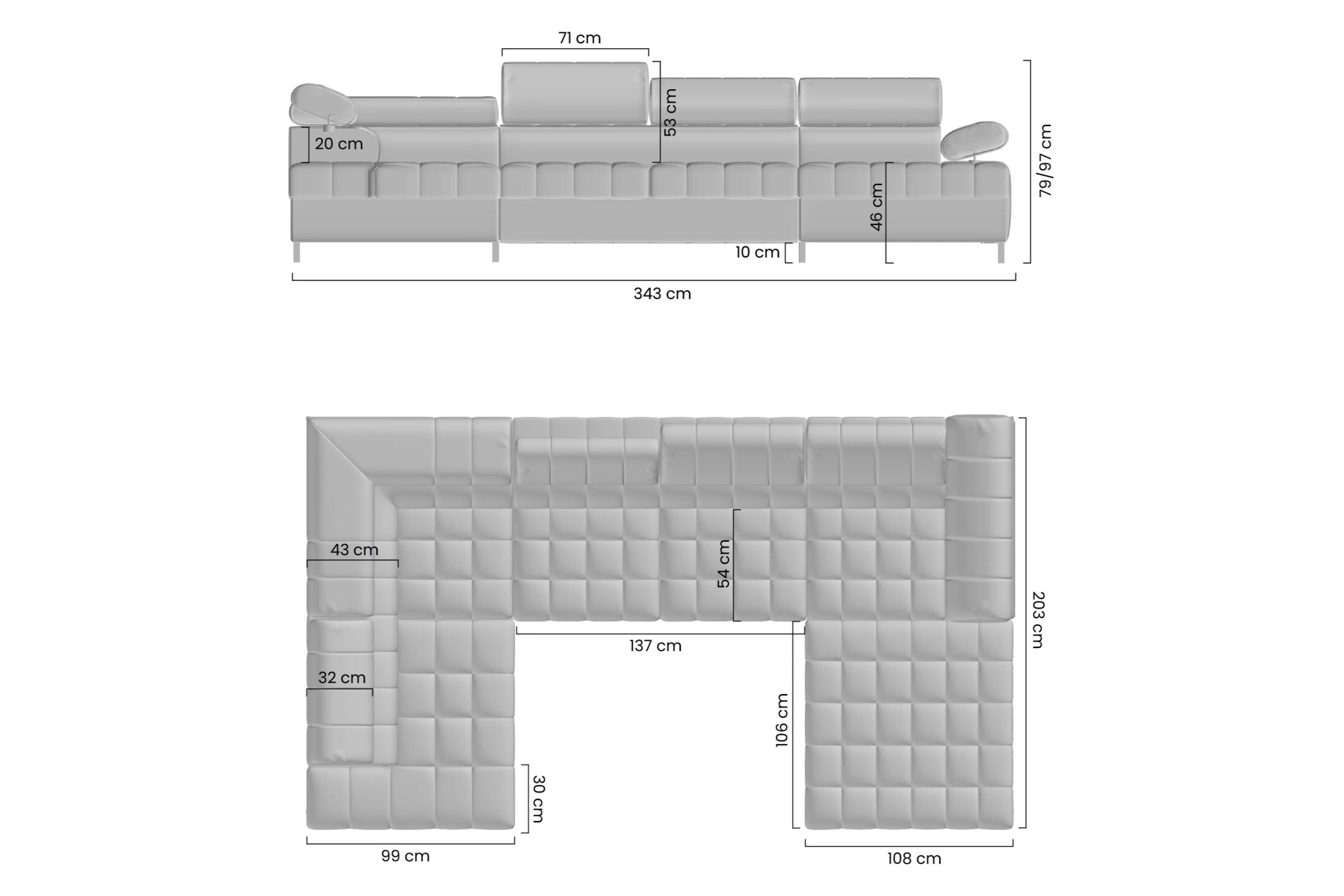 Rohová sedací souprava Tyrion U II rozkládací