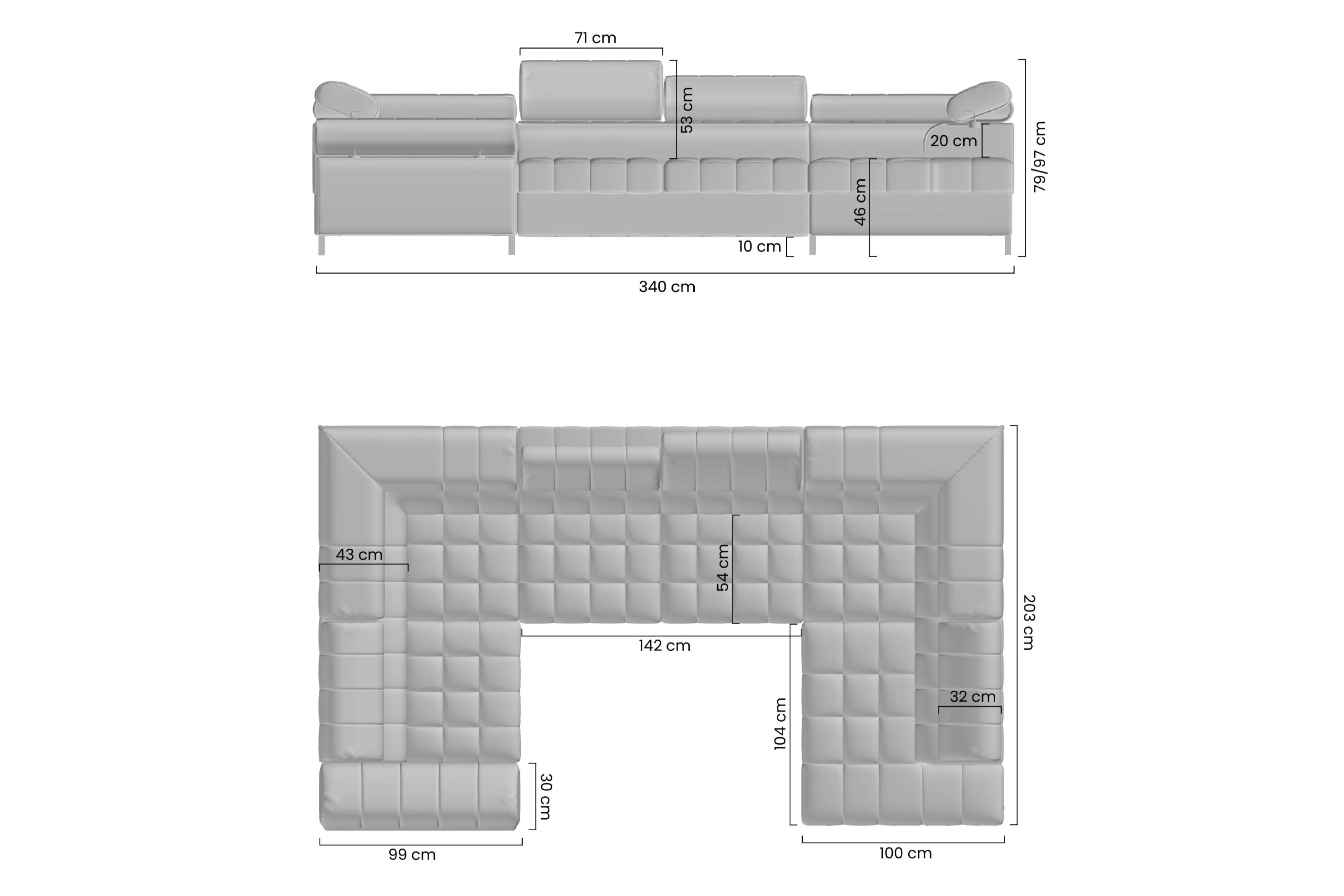 Rohová sedací souprava Tyrion U rozkládací