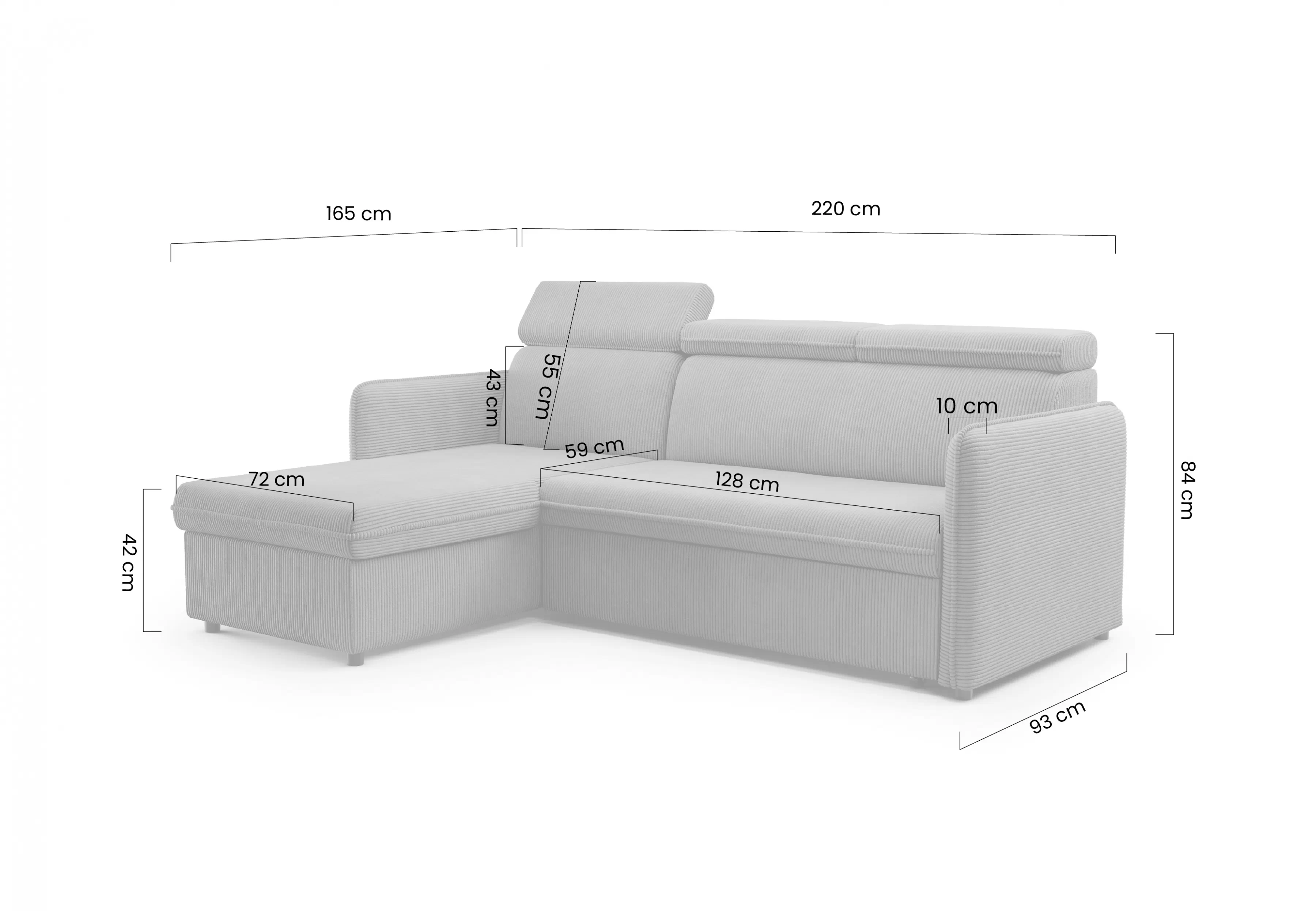 Rohová sedací souprava rozkládací Barcelia Mini - ruda potahová látka hydrofobowa Enjoy New 39
