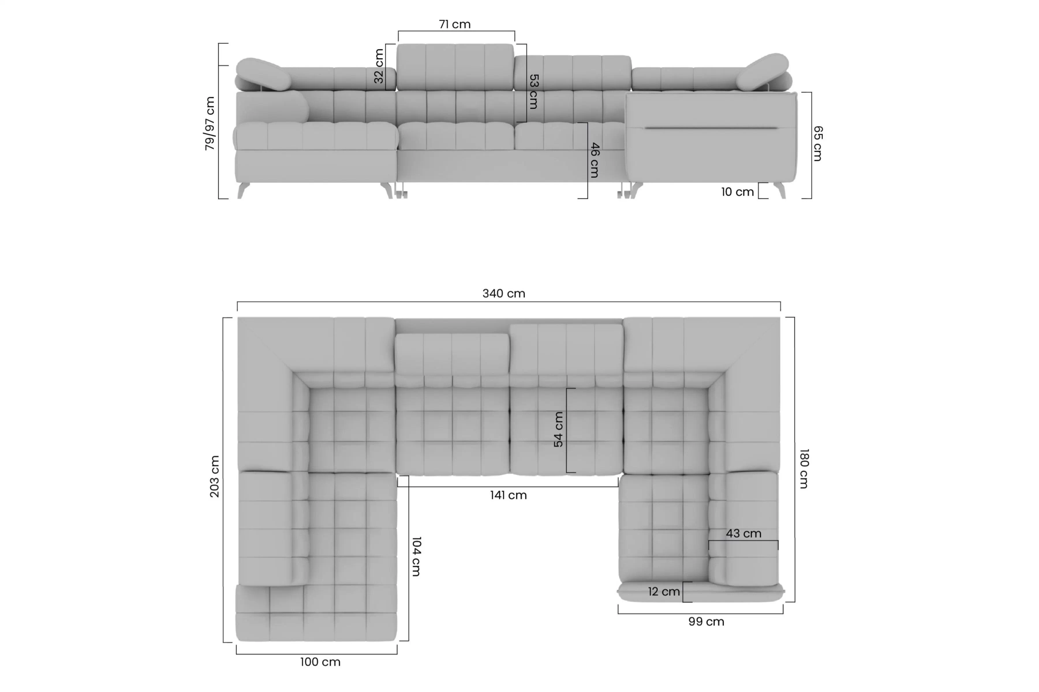 Rohová sedací souprava rozkládací Elarias U 