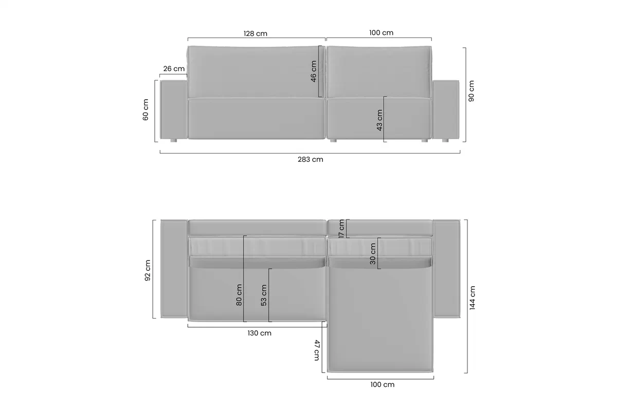 Rohová sedací souprava s funkcí spaní Flabio Mini 