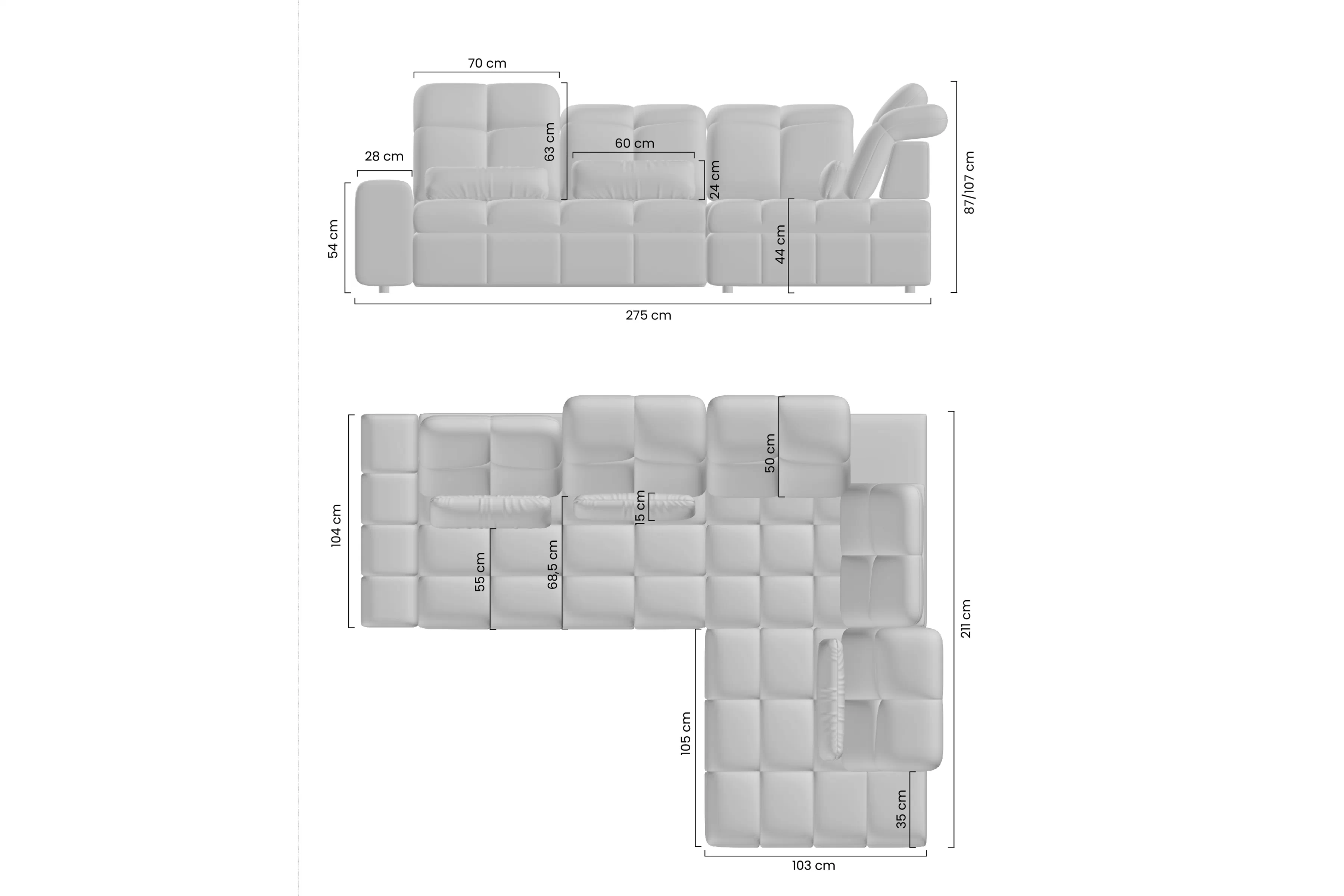 Rohová sedací souprava rozkládací Magnelio L