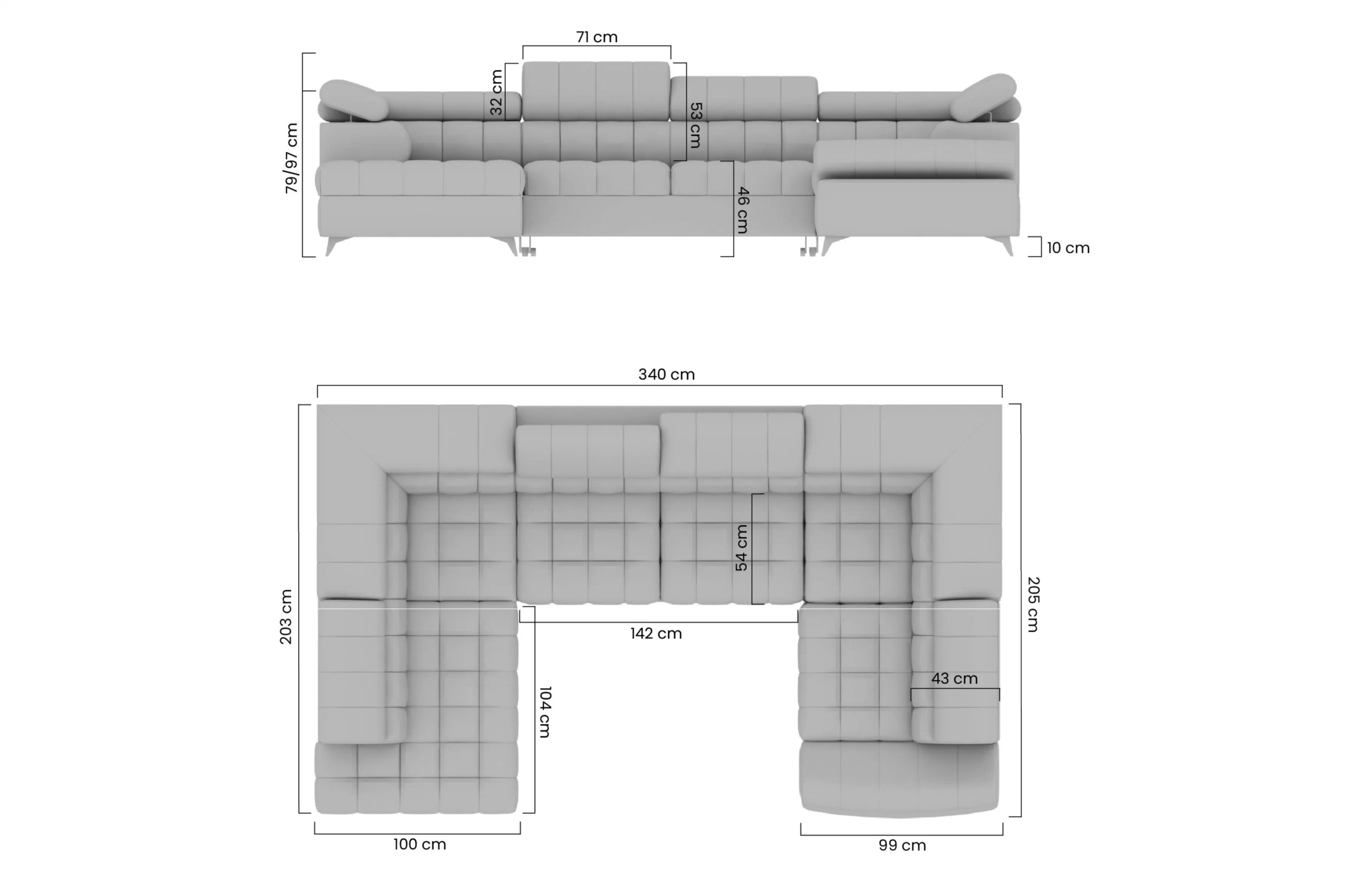 Rohová sedací souprava rozkládací Valoris U