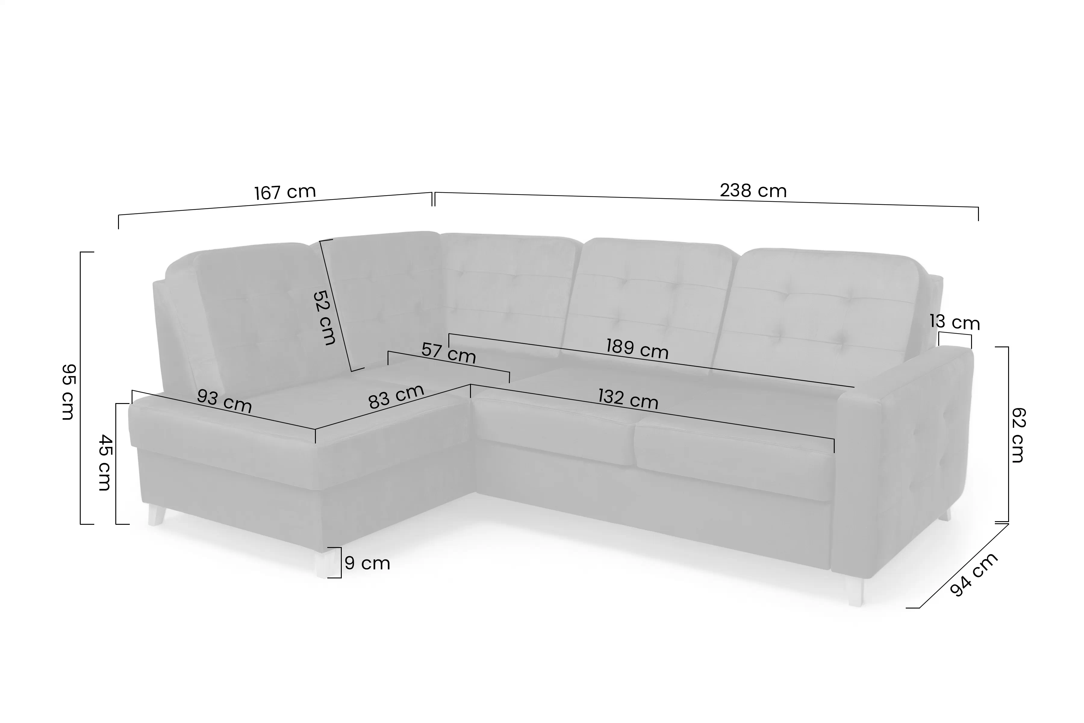 Rohová sedací souprava rozkládací Vanisa L