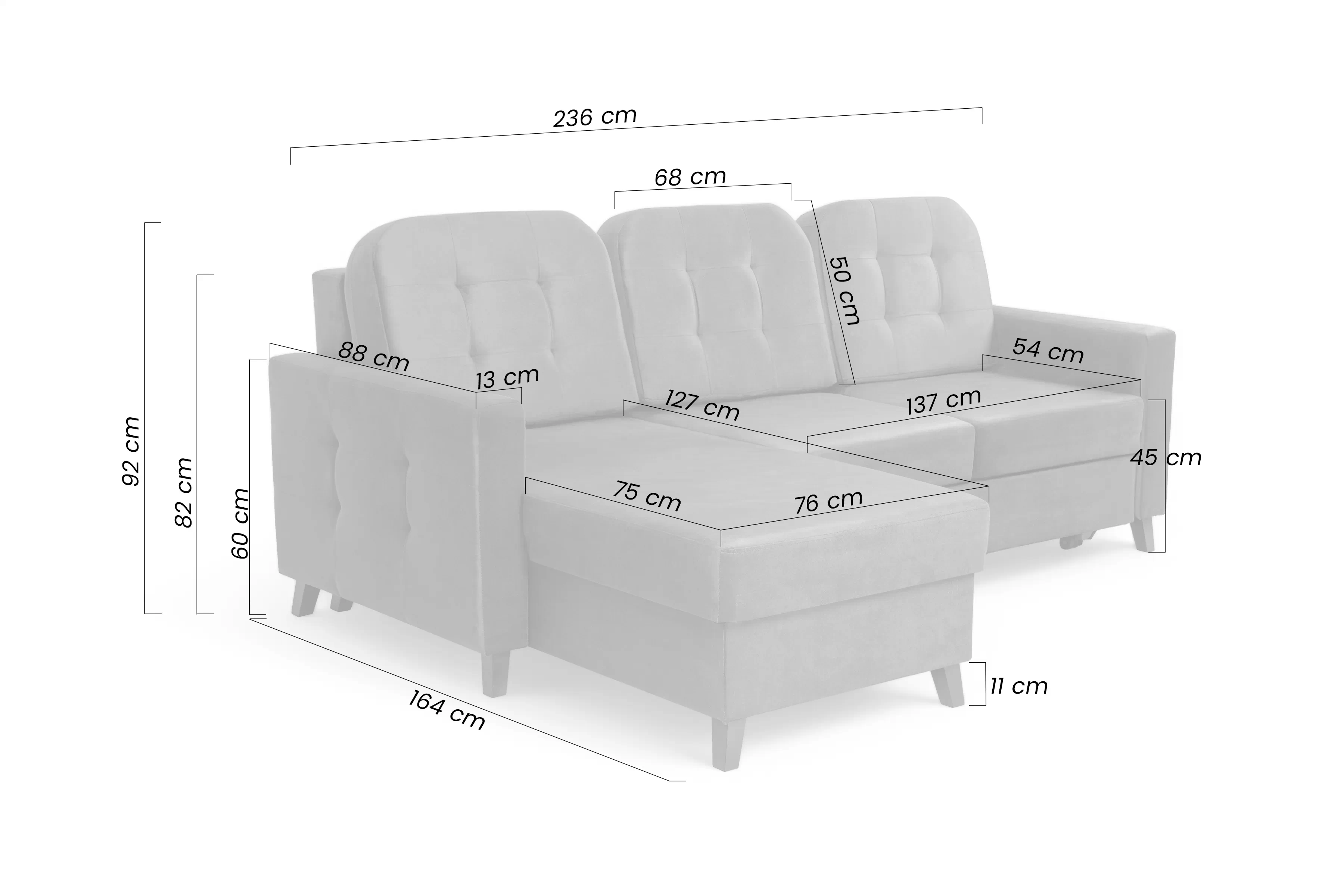 Rohová sedací souprava rozkládací Vanisa Mini
