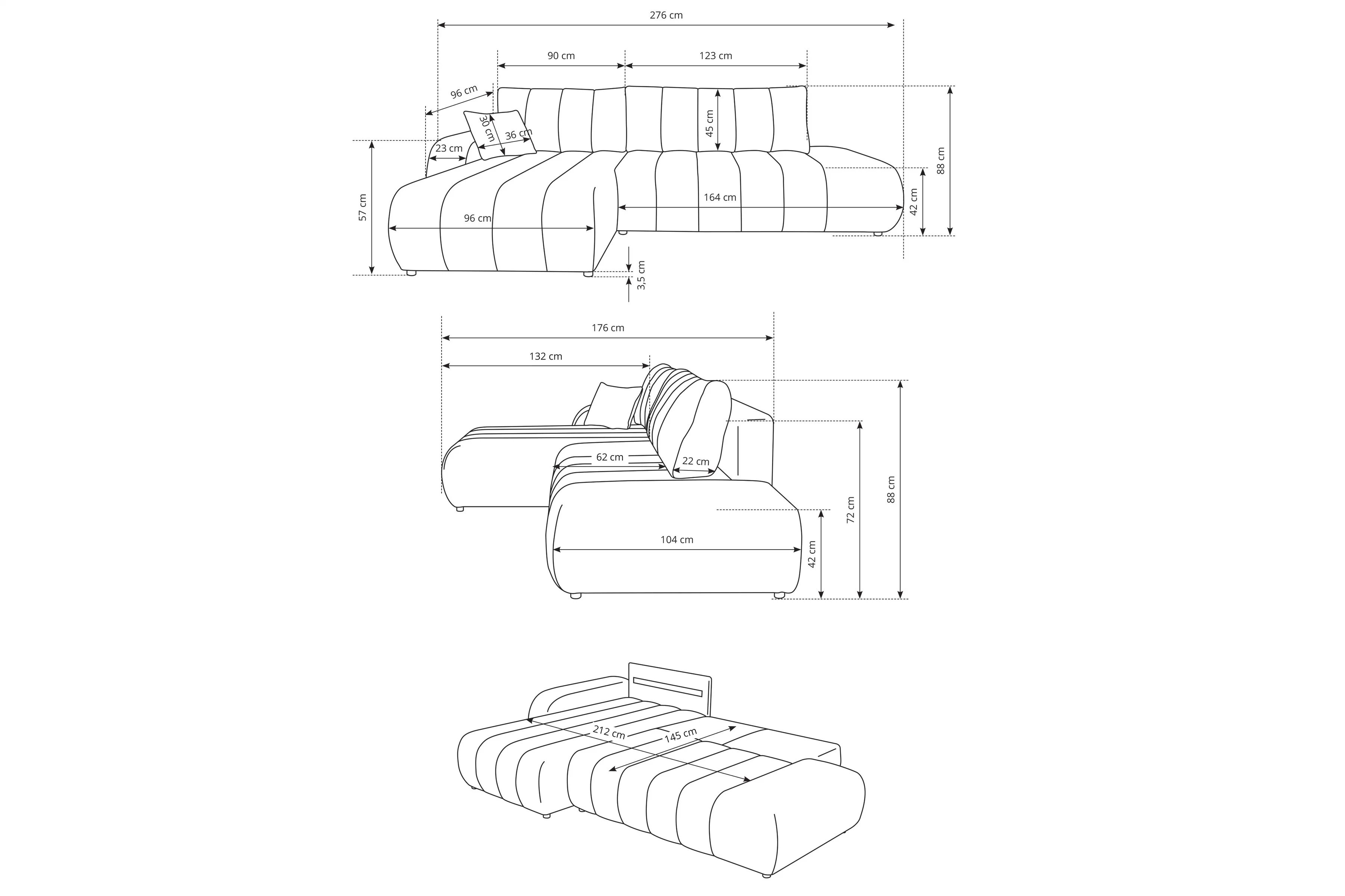 Rohová sedací souprava rozkládací Zelio pravá - světlý béžová boucle Lambi 8
