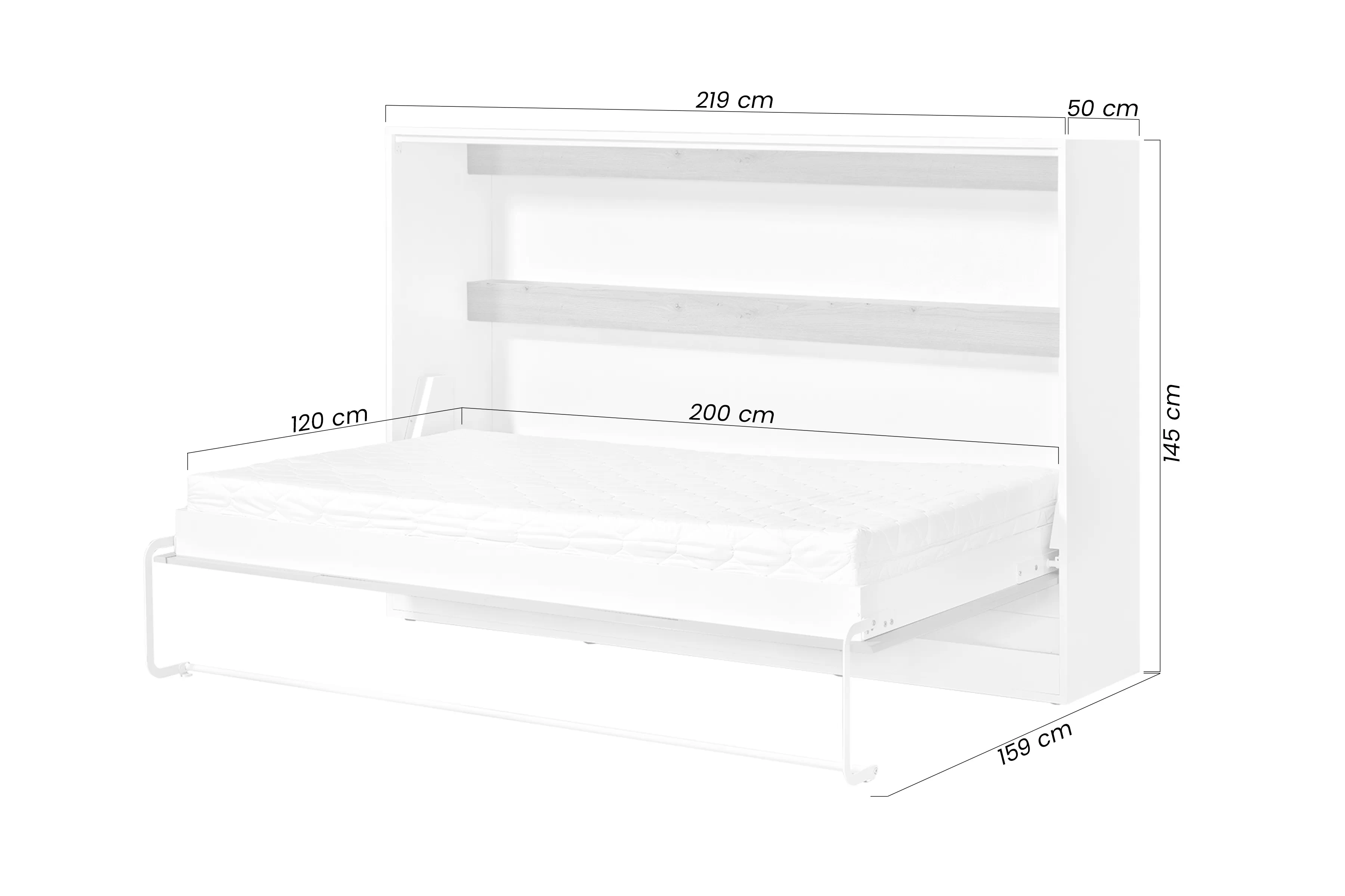 Polkotapczan horizontální Lomaro 120x200 - bílá / uchwyt černá