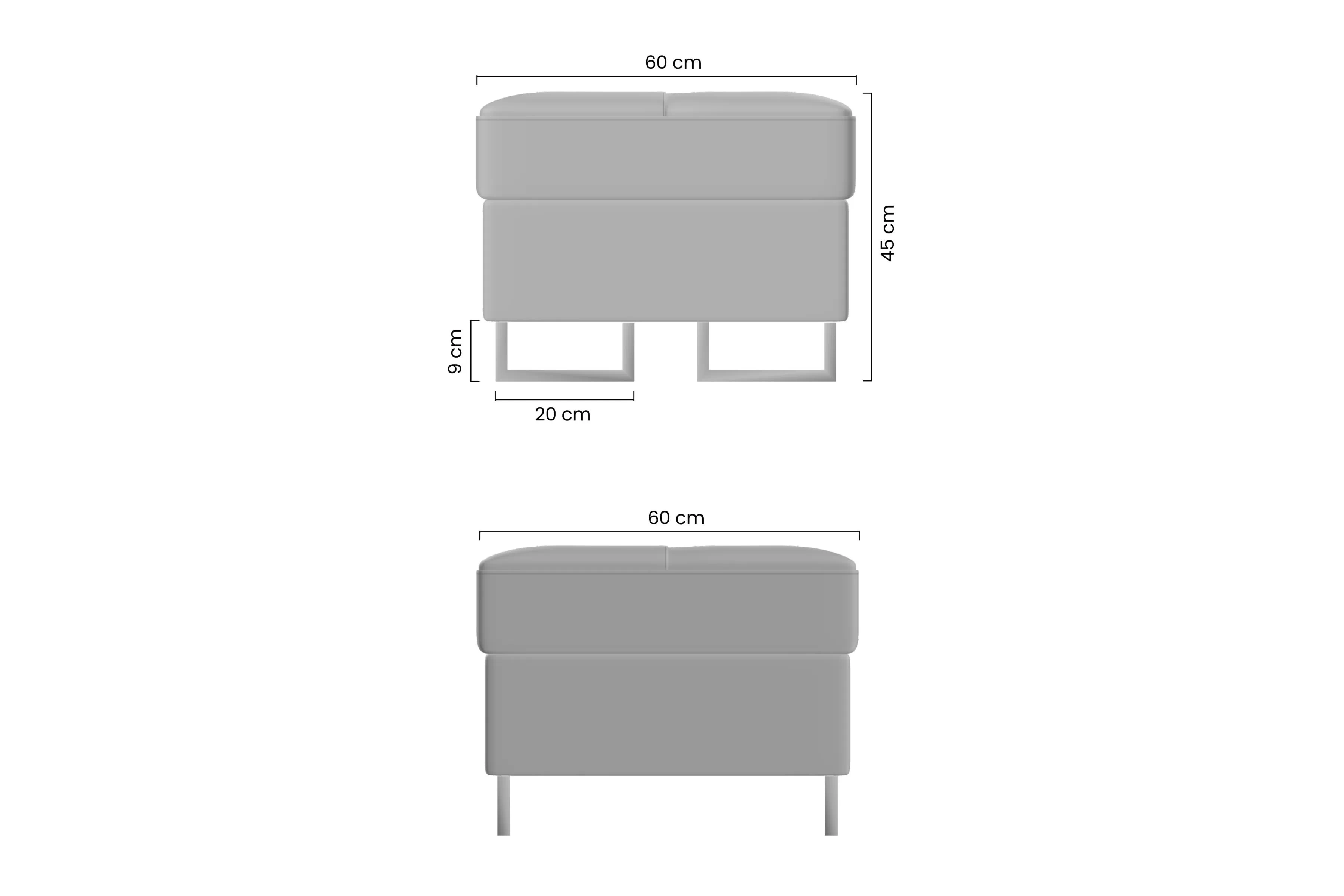 Taburet Annabelle Mini čalouněná - Nohy chromowane 