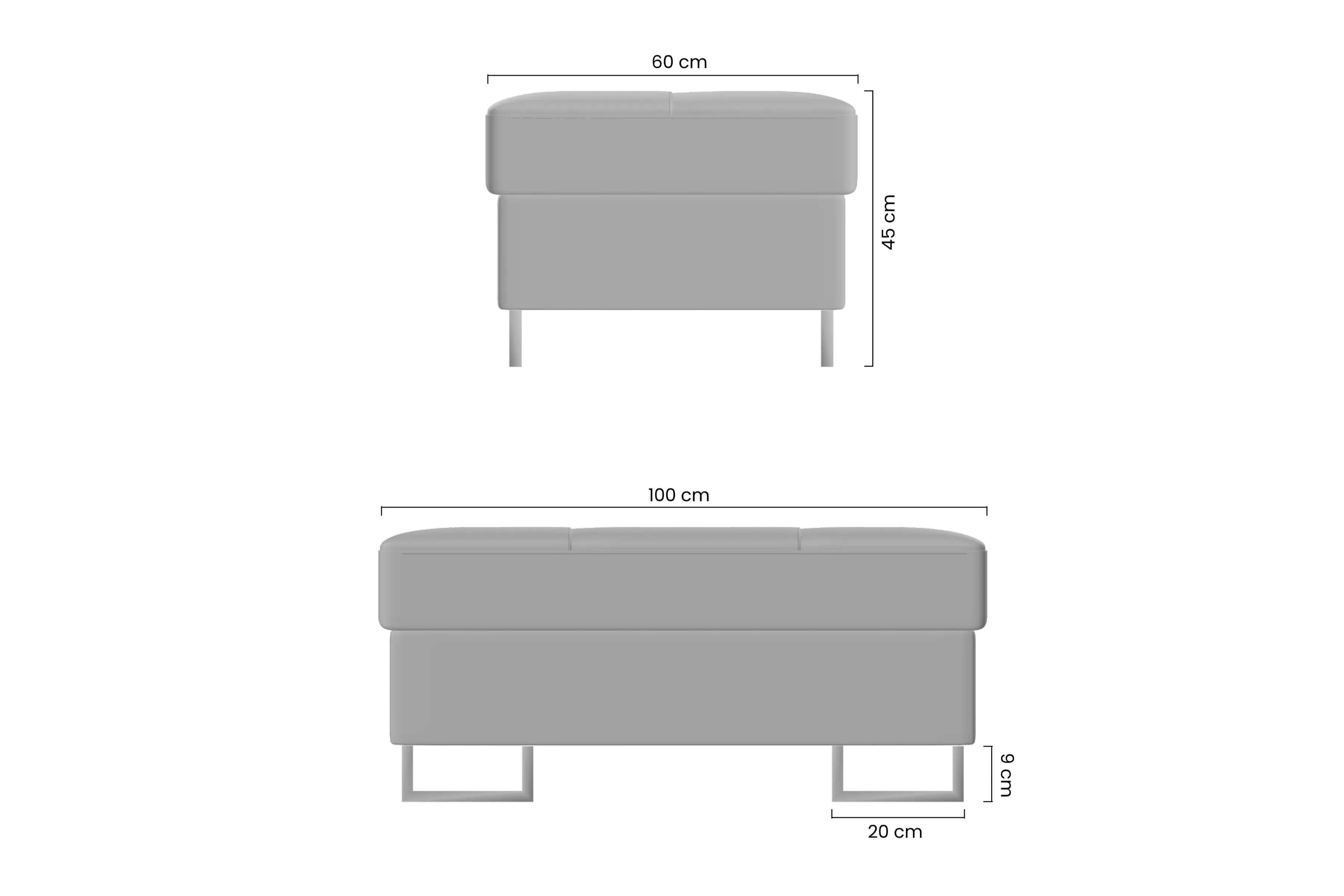 Taburet Annabelle čalouněná s úložným prostorem- Nohy chromowane 