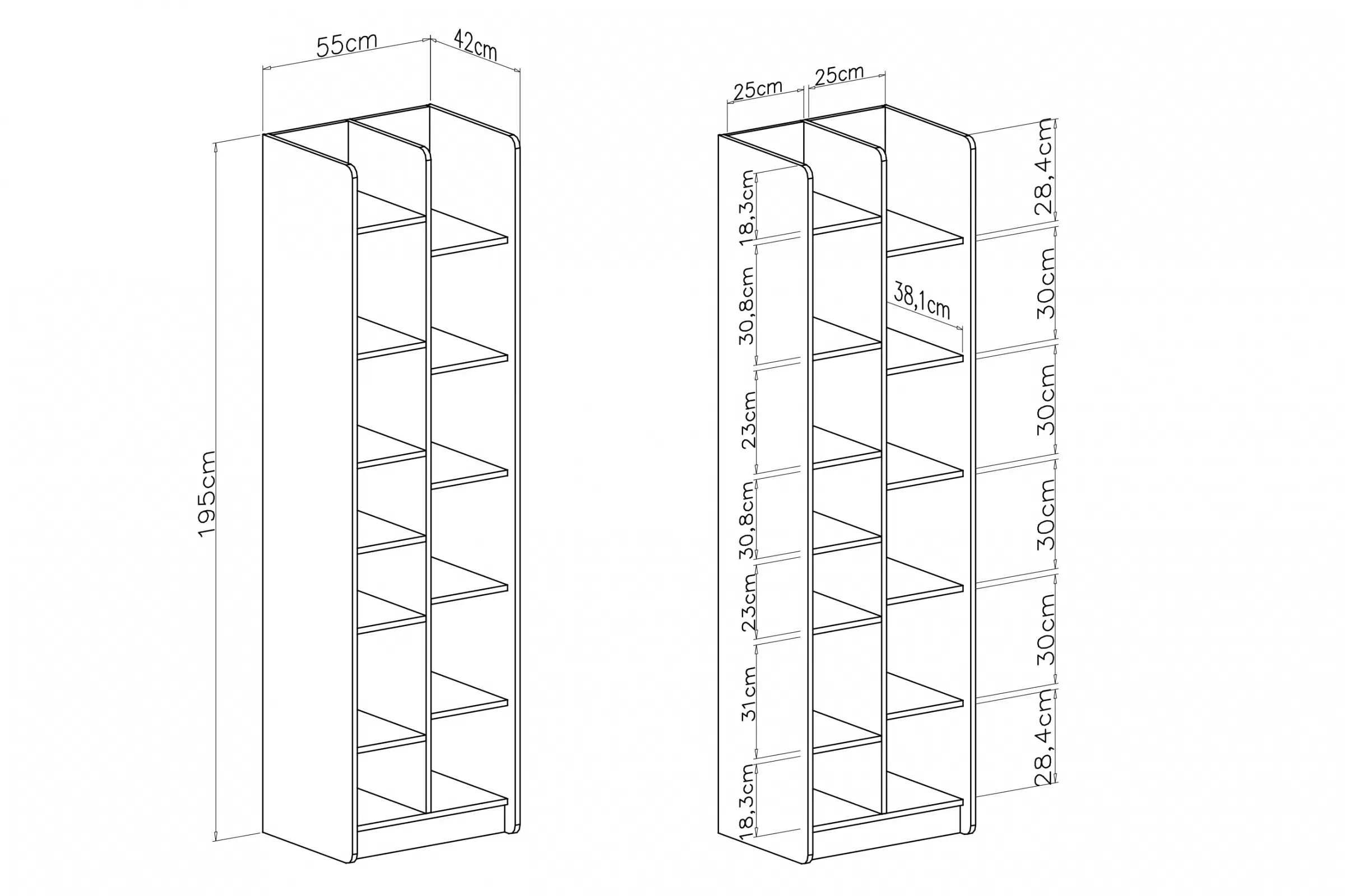 Regál Alessio 4 - 55 cm - béžová Pískový / dub olejowany