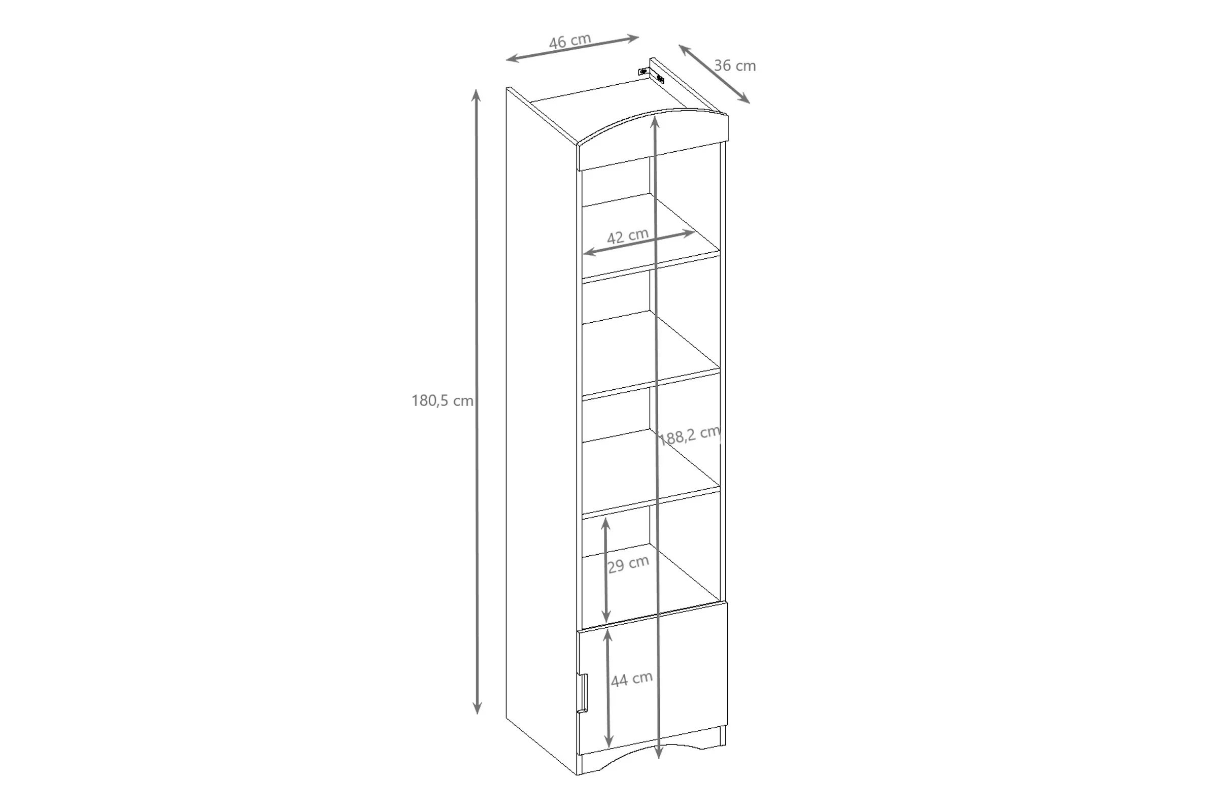Regál dětský Guli 46 cm - bílá
