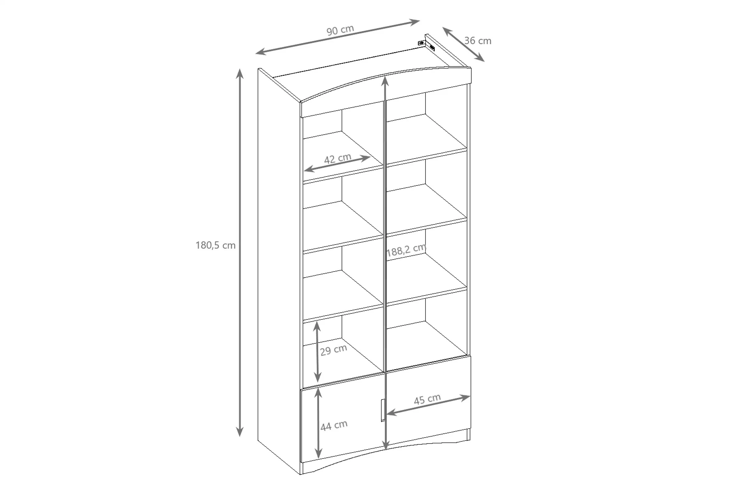 Regál dětský Guli 90 cm - bílá