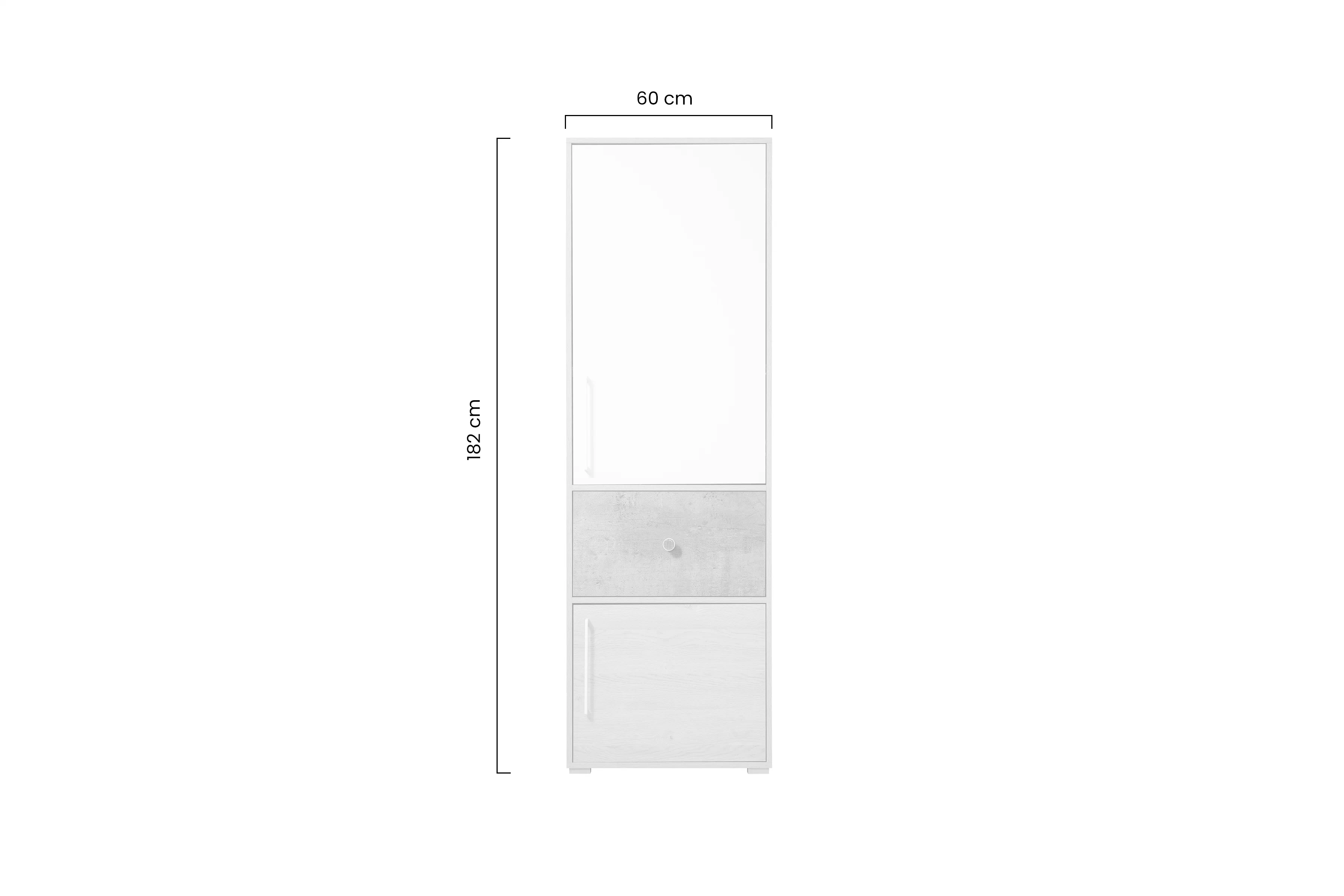 Regál Studentský Step ST2 60 cm z szuflada - dub biszkoptowy / bílá lux / beton