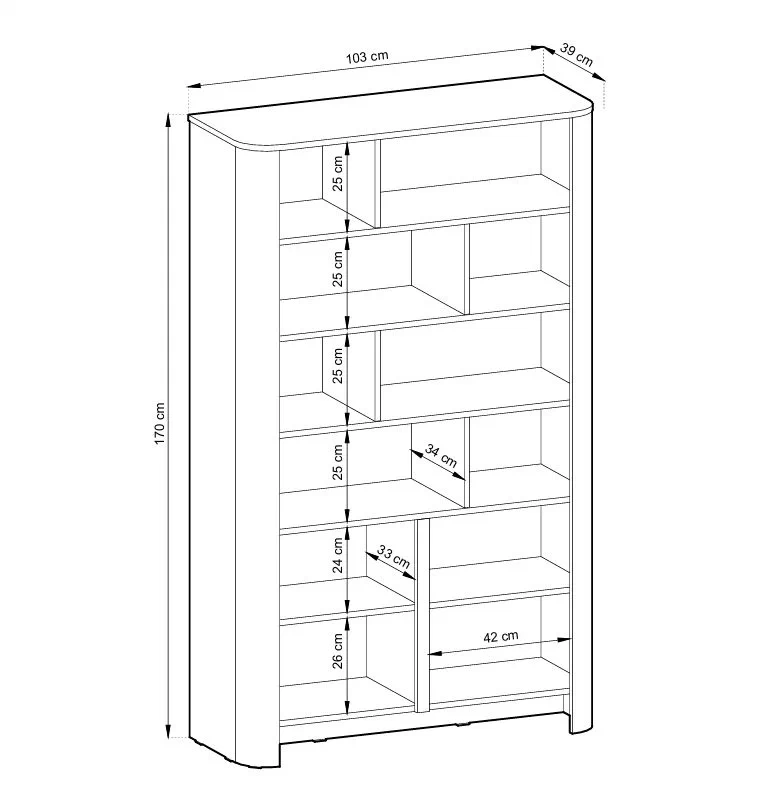 Regál Sorrenti 103 cm - kašmír / zlatá