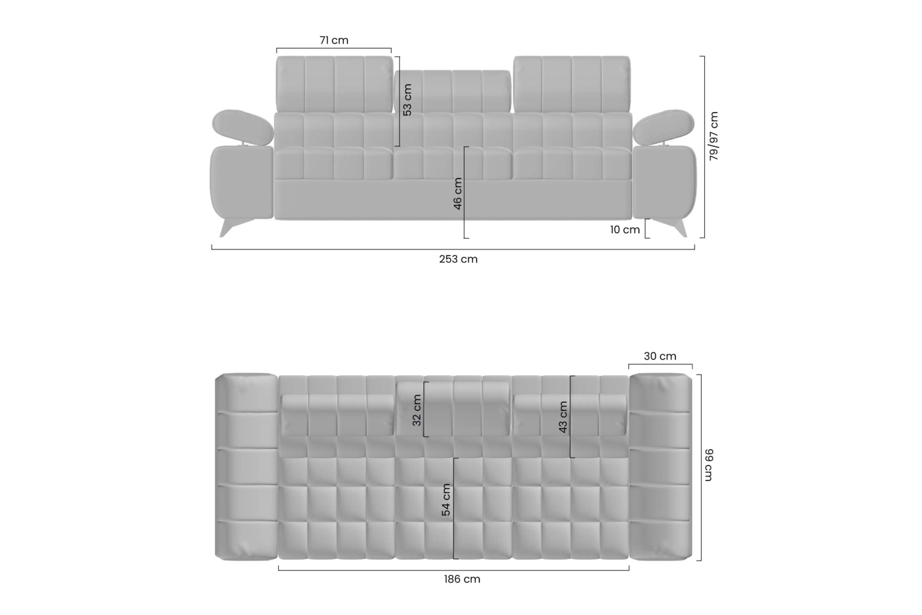 Pohovka rozkladana pro obývacího pokoje Dragonis - šedá welwet latwoczyszczacy Zetta 304