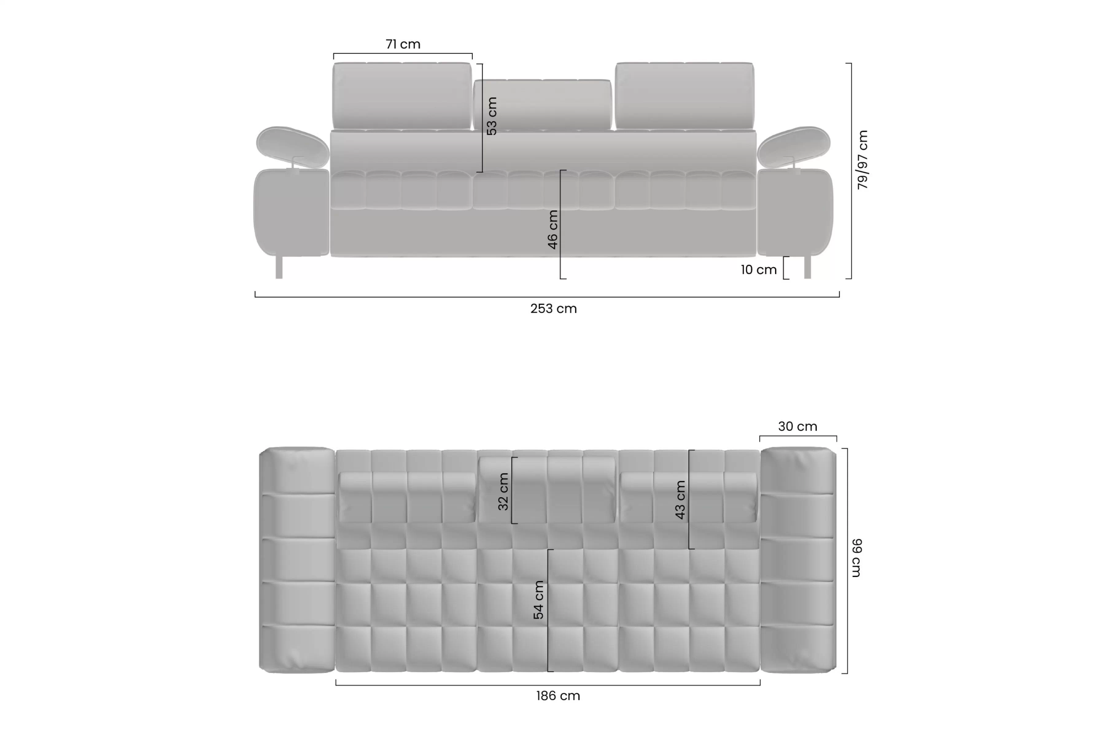 Pohovka třímístná Tyrion rozkládací