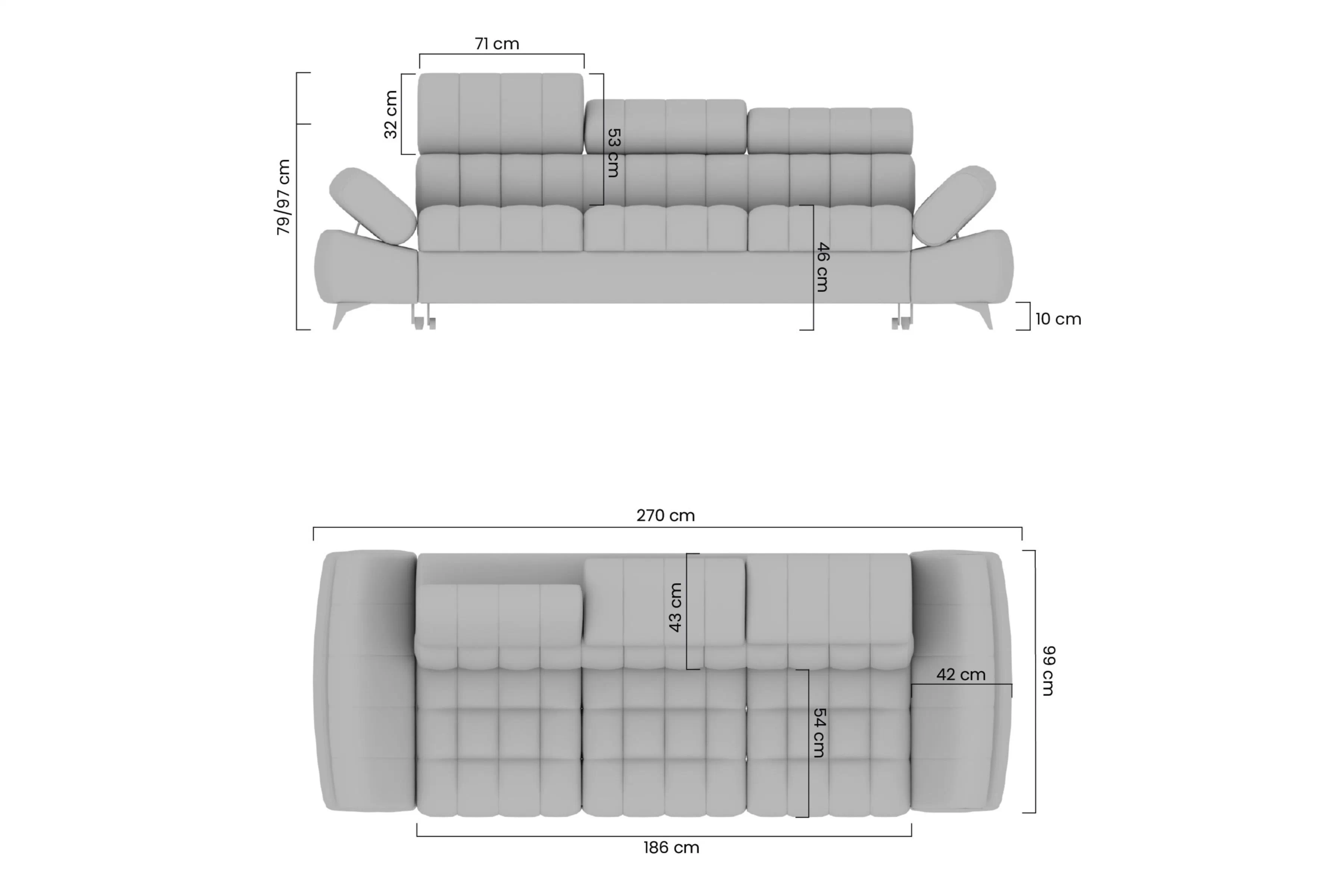 Pohovka třímístná Valoris rozkládací