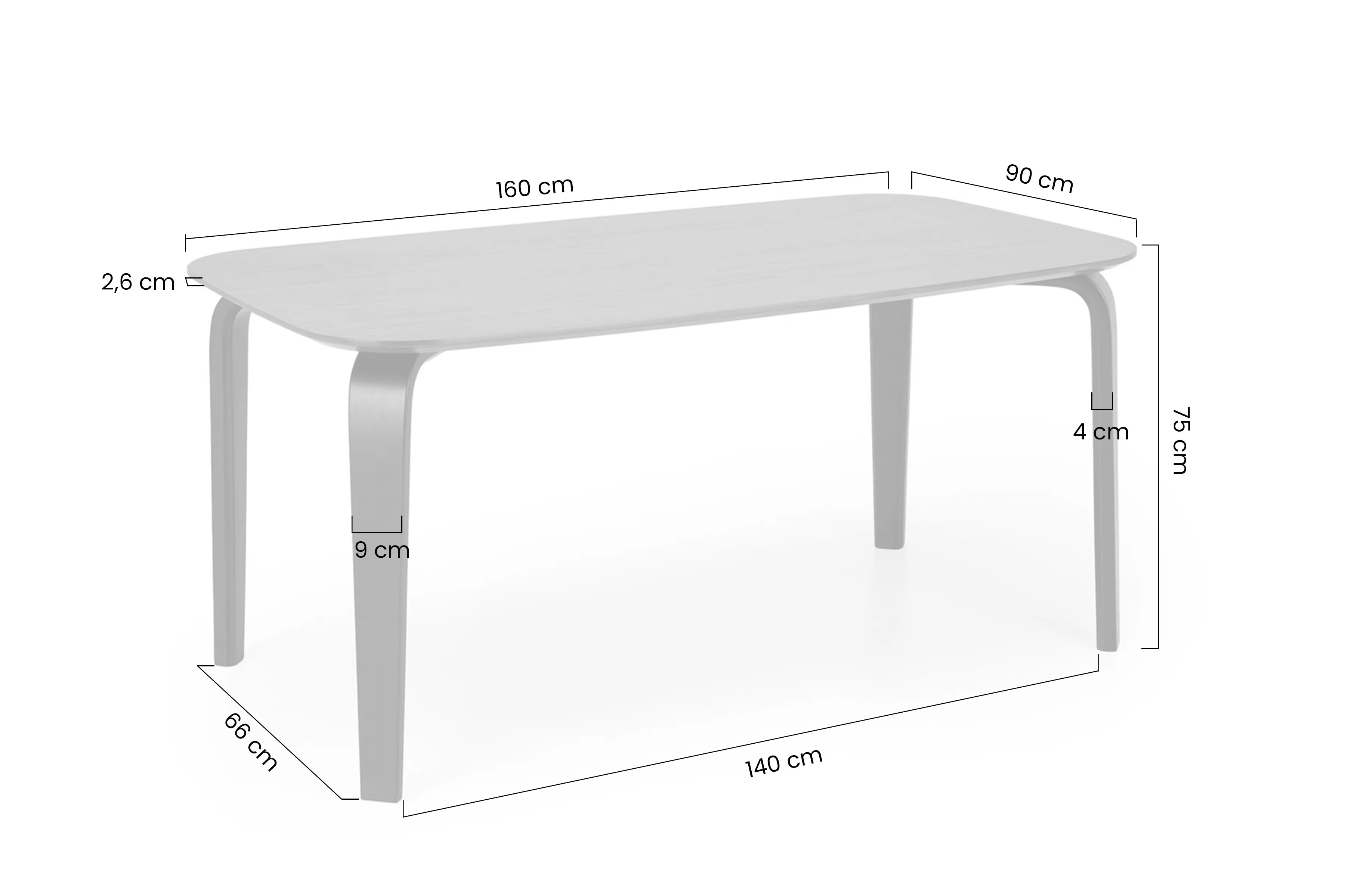 Stůl Norello 160x90 cm - ořech / černá