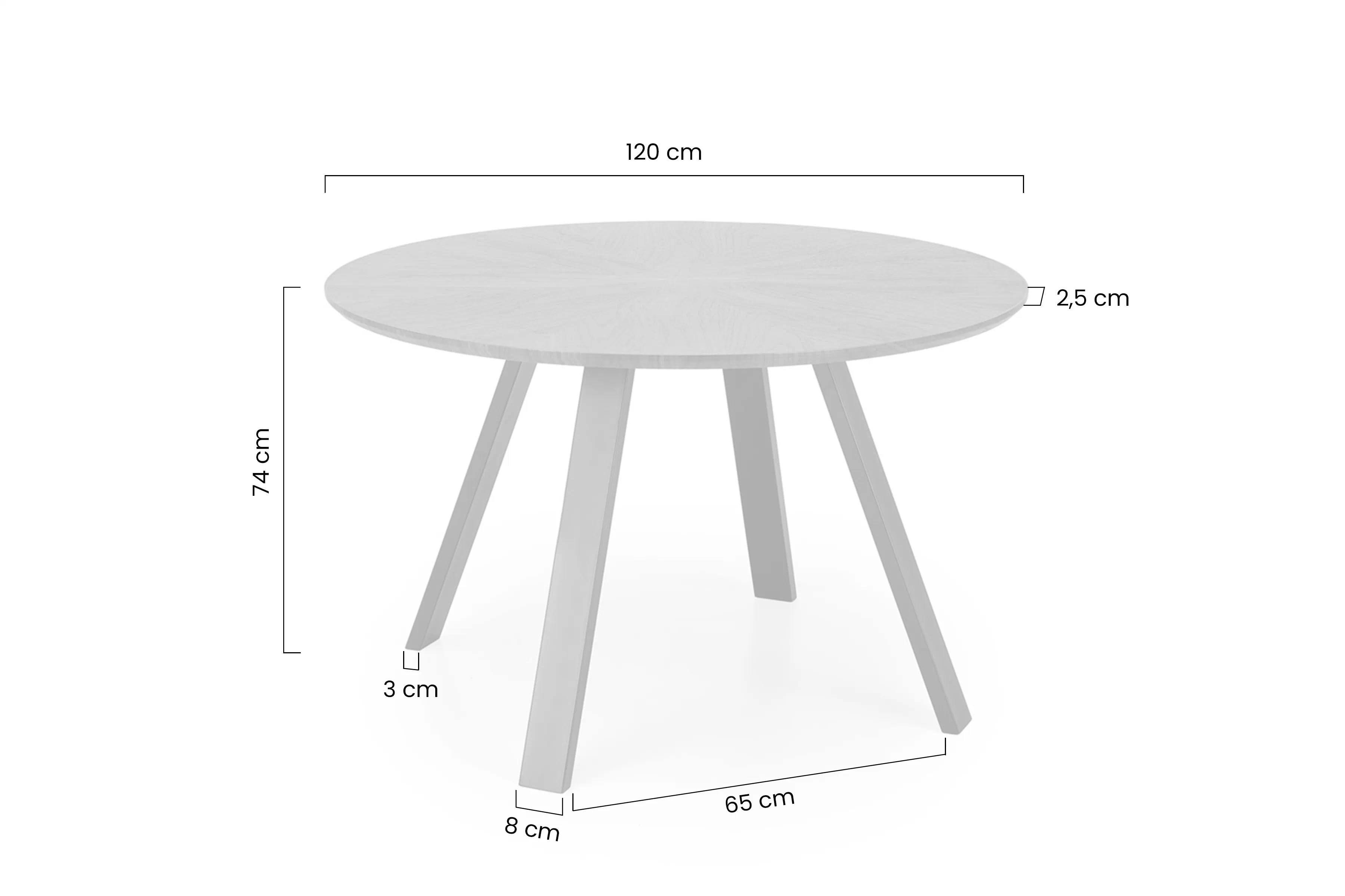 Stůl okragly Danilo 120 cm - ořech / černé nožičky
