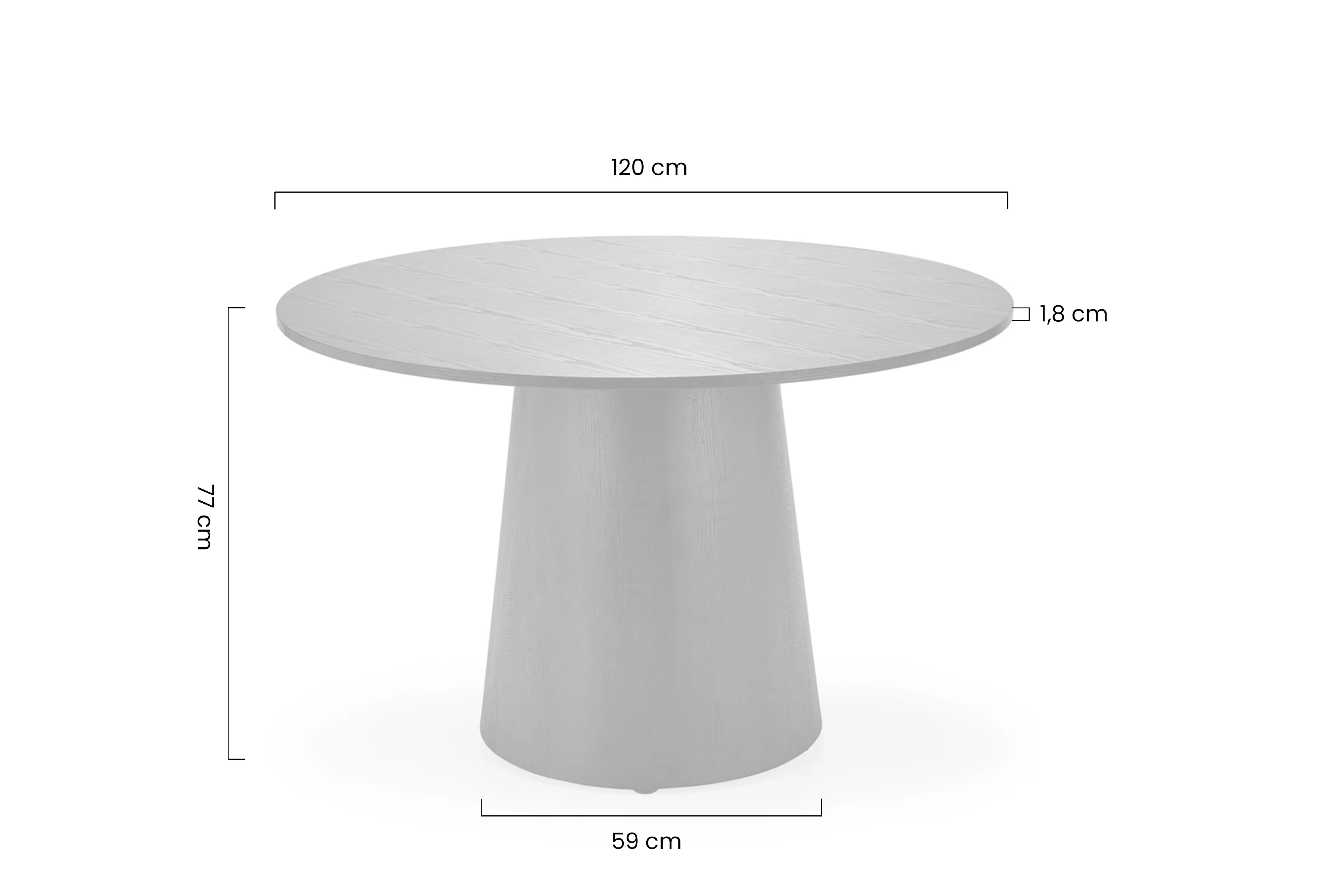 Stůl okragly Ginter 120 cm - černá