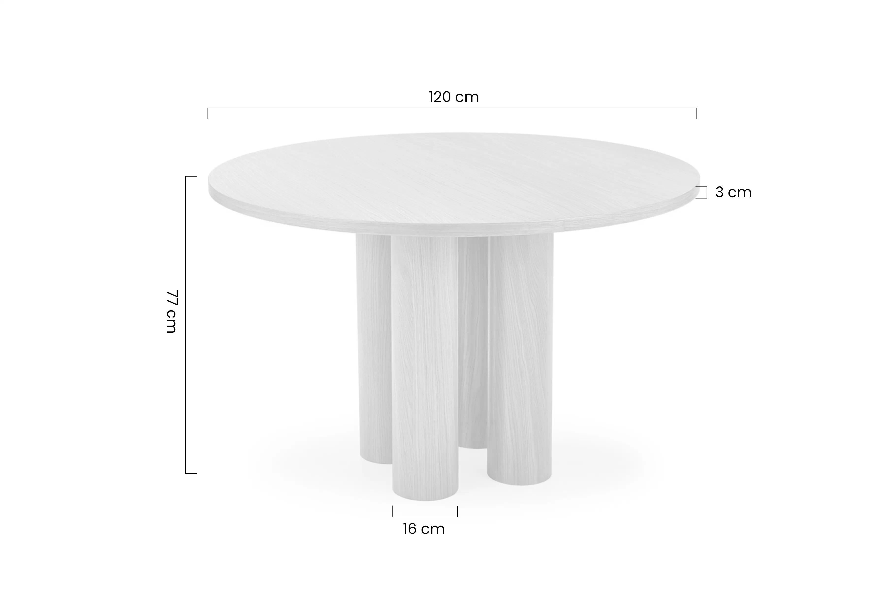 Stůl okragly Gravon 120 cm - dub přírodní