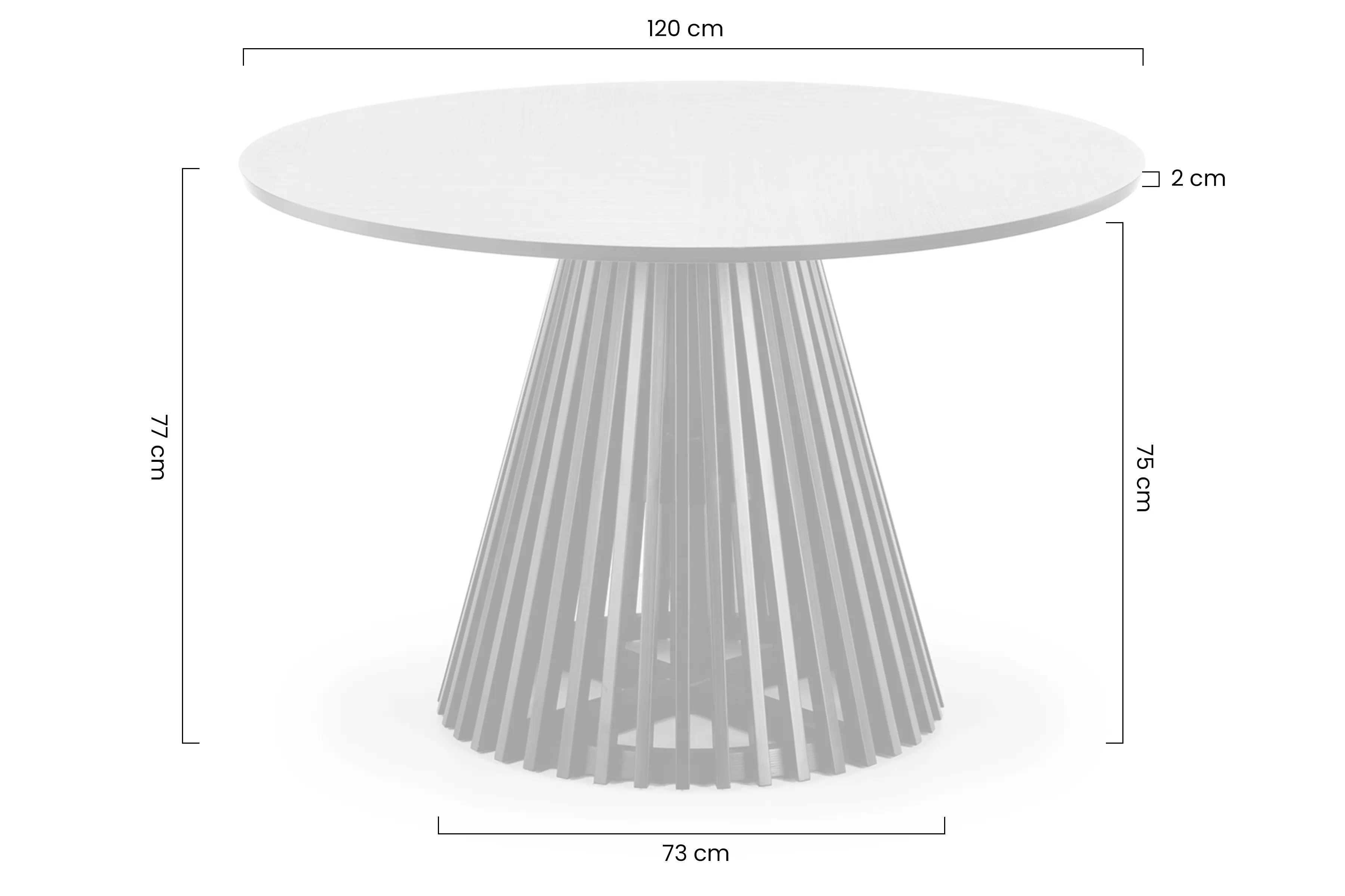 Stůl okragly MIYAKI 120 cm - dub přírodní / černá