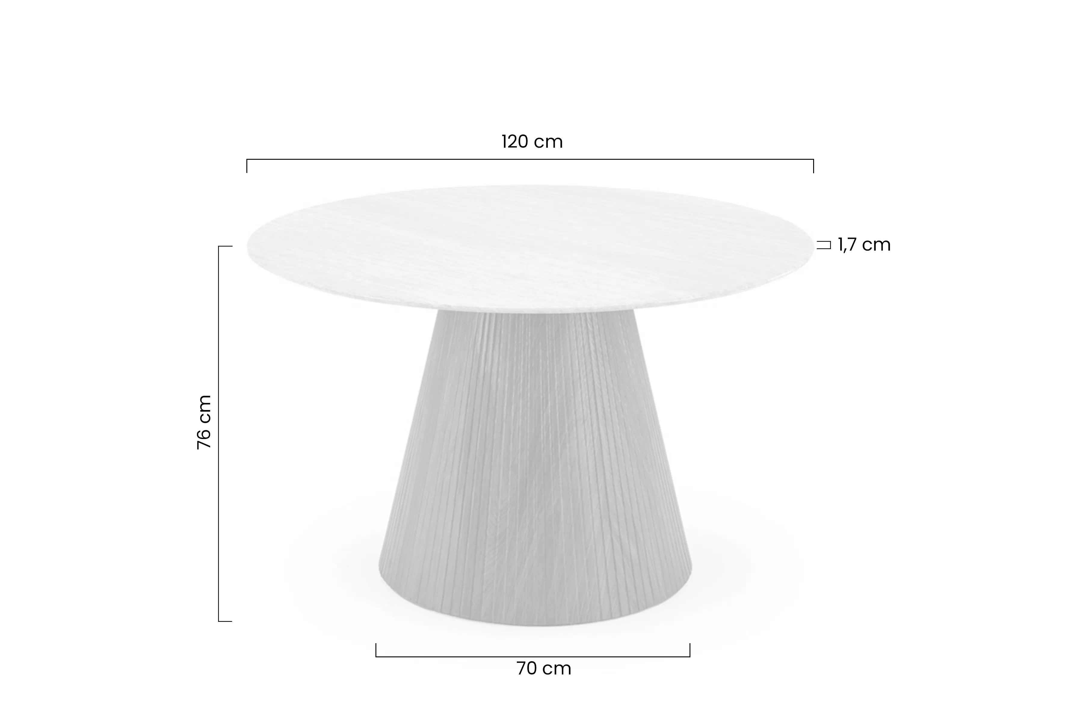 Stůl okragly Solvori 120 cm - travertin / ořech