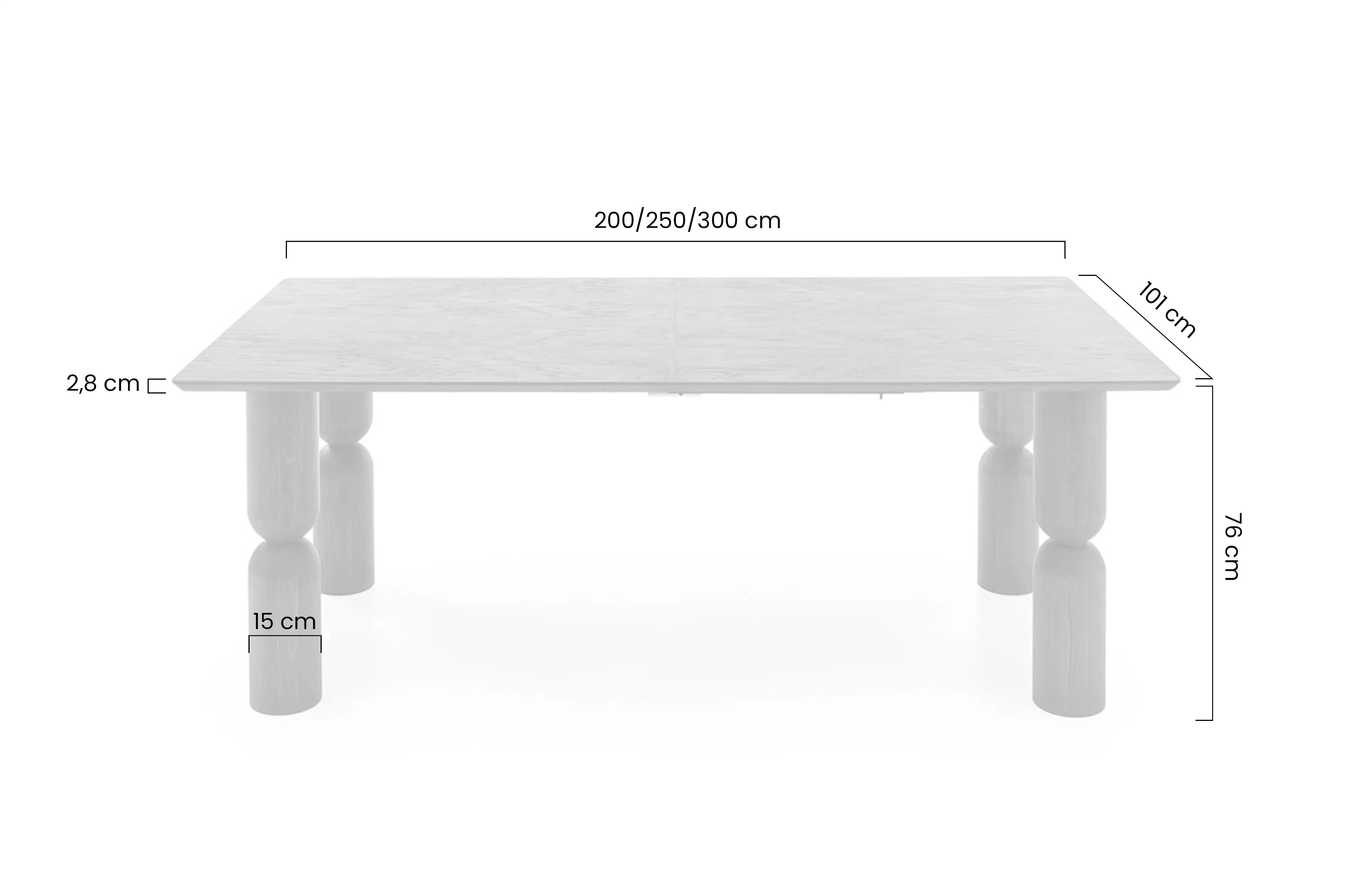 Stůl rozkladany Lavenor 200-300x101 cm - světlý ořech