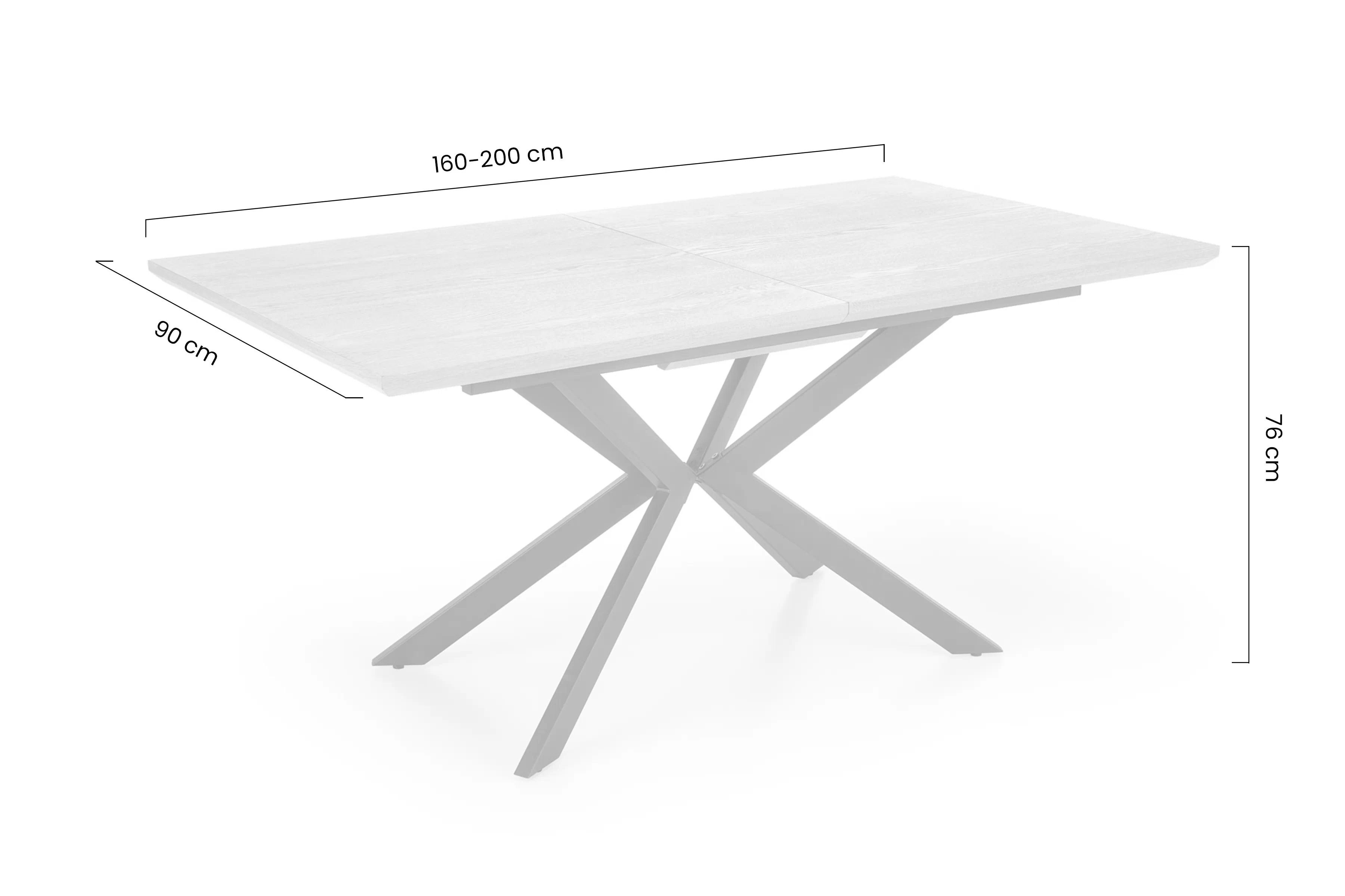 Stůl rozkladany Legarto 160-200x90 cm - dub přírodní / černá