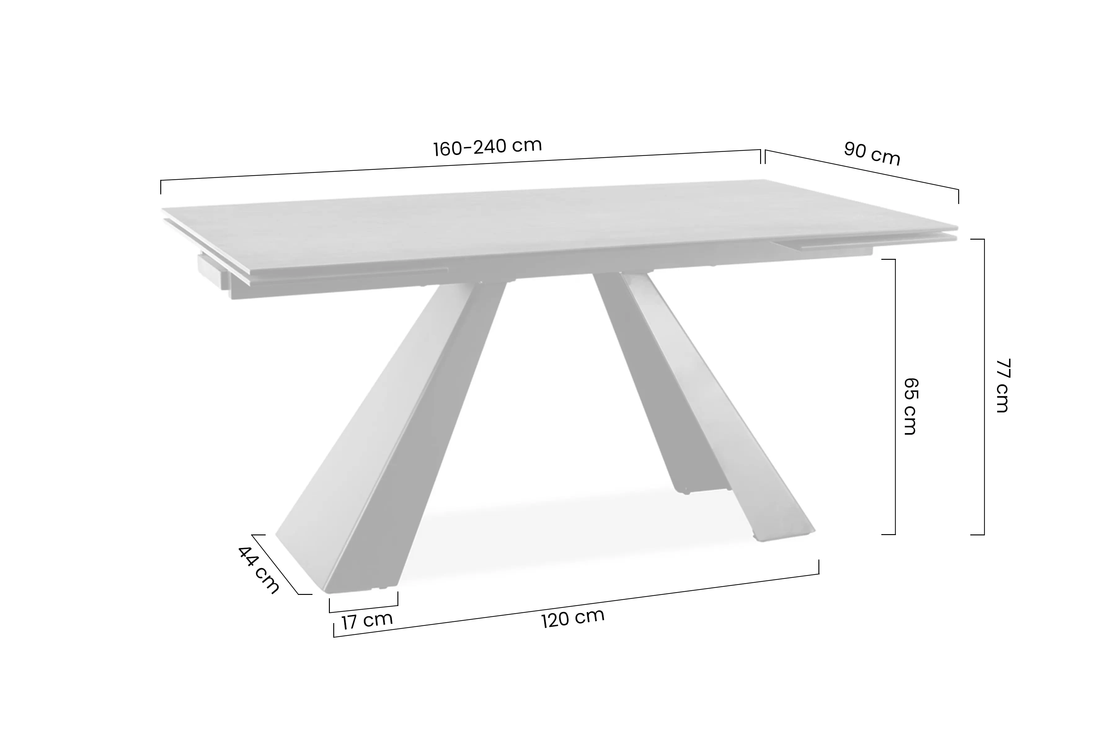 Stůl rozkladany Salvador 160-240x90 cm - černá