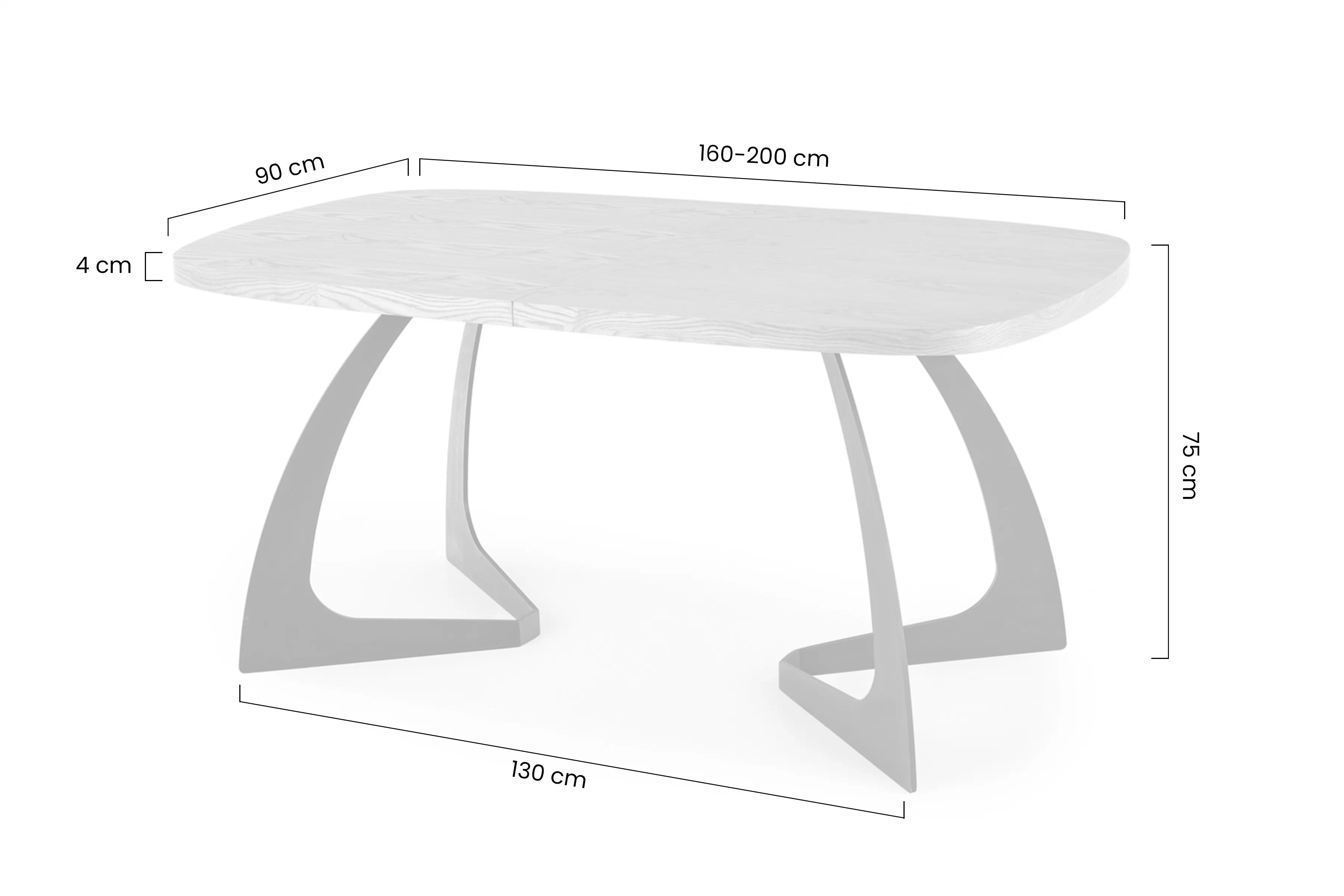 Stůl rozkladany Veldon 160-200x90 cm - dub přírodní / černá