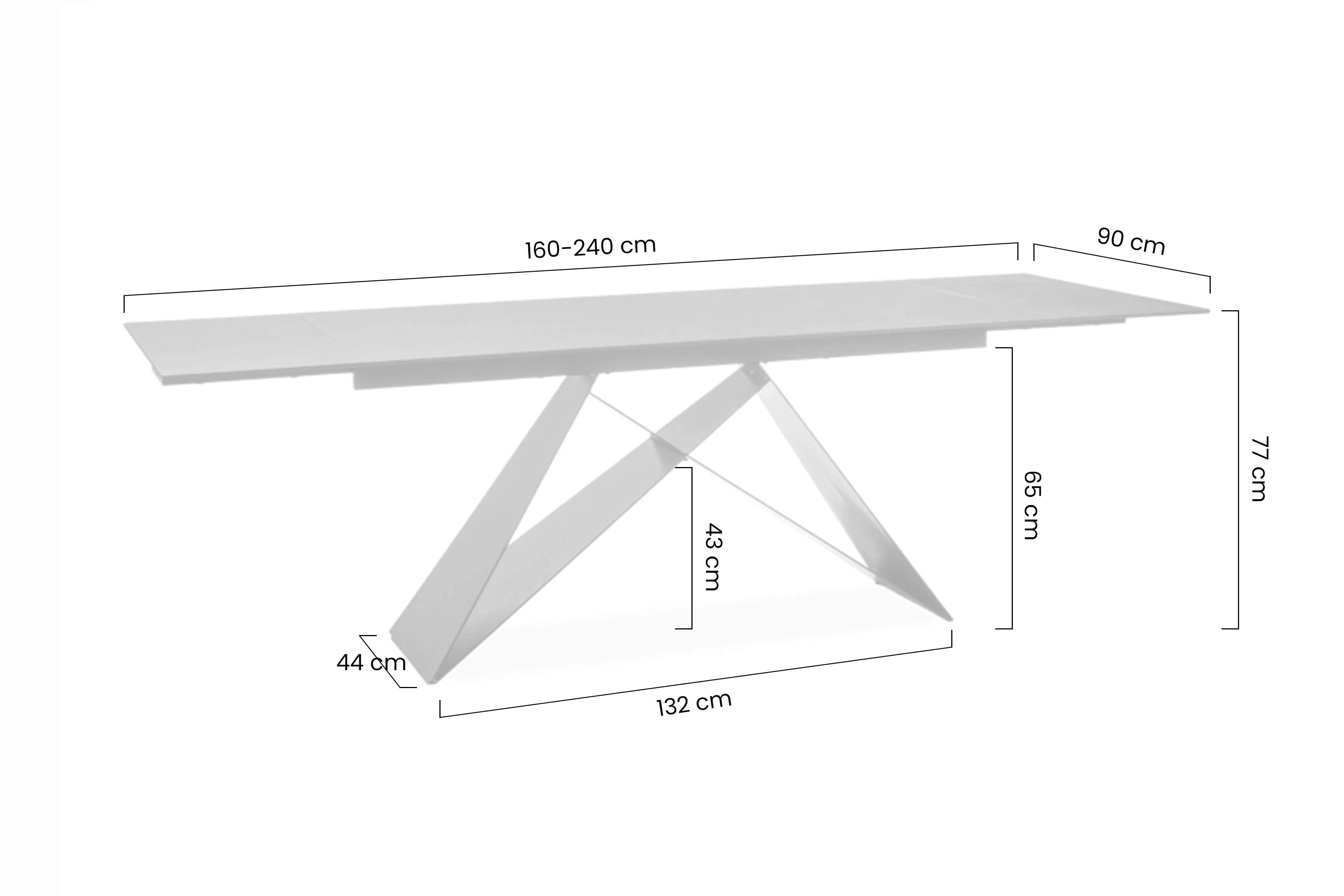 Stůl rozkladany Westin 160-240x90 cm - černá mat
