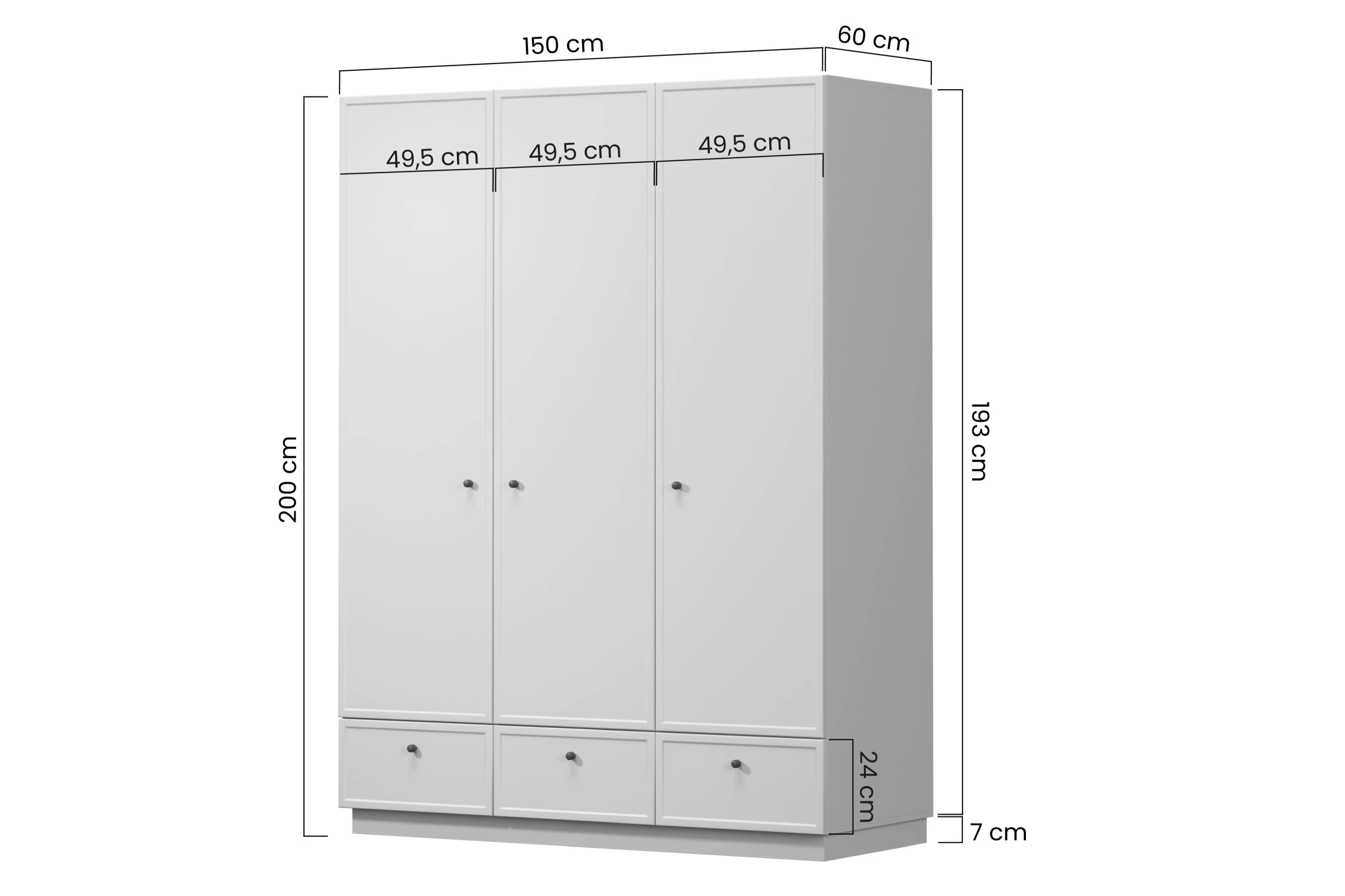 skříň Lorini 150 cm z policemi - kašmír / černá Úchytky T-bar