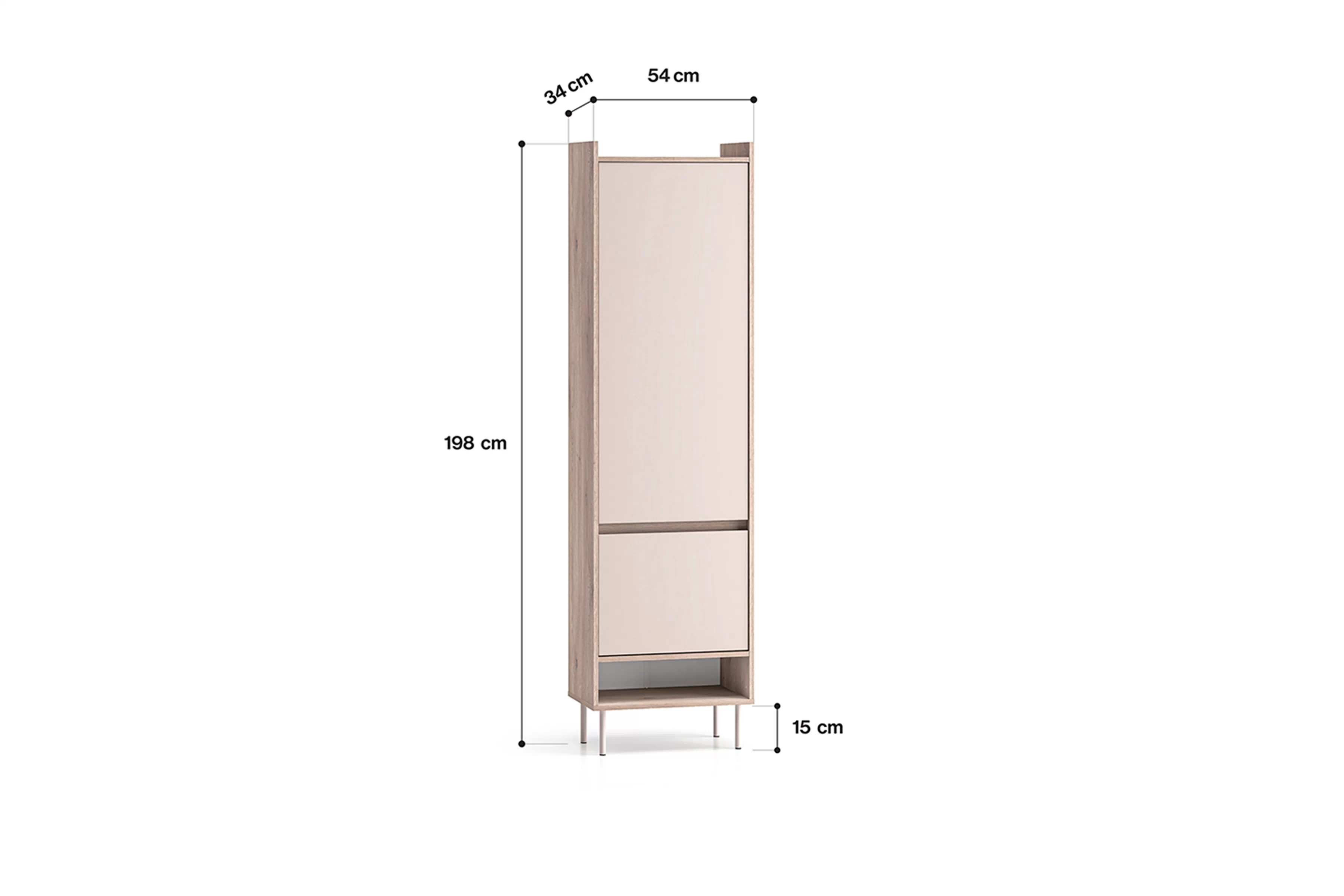 skříň otvírána Voco 01 54 cm - kašmír / dub cremona