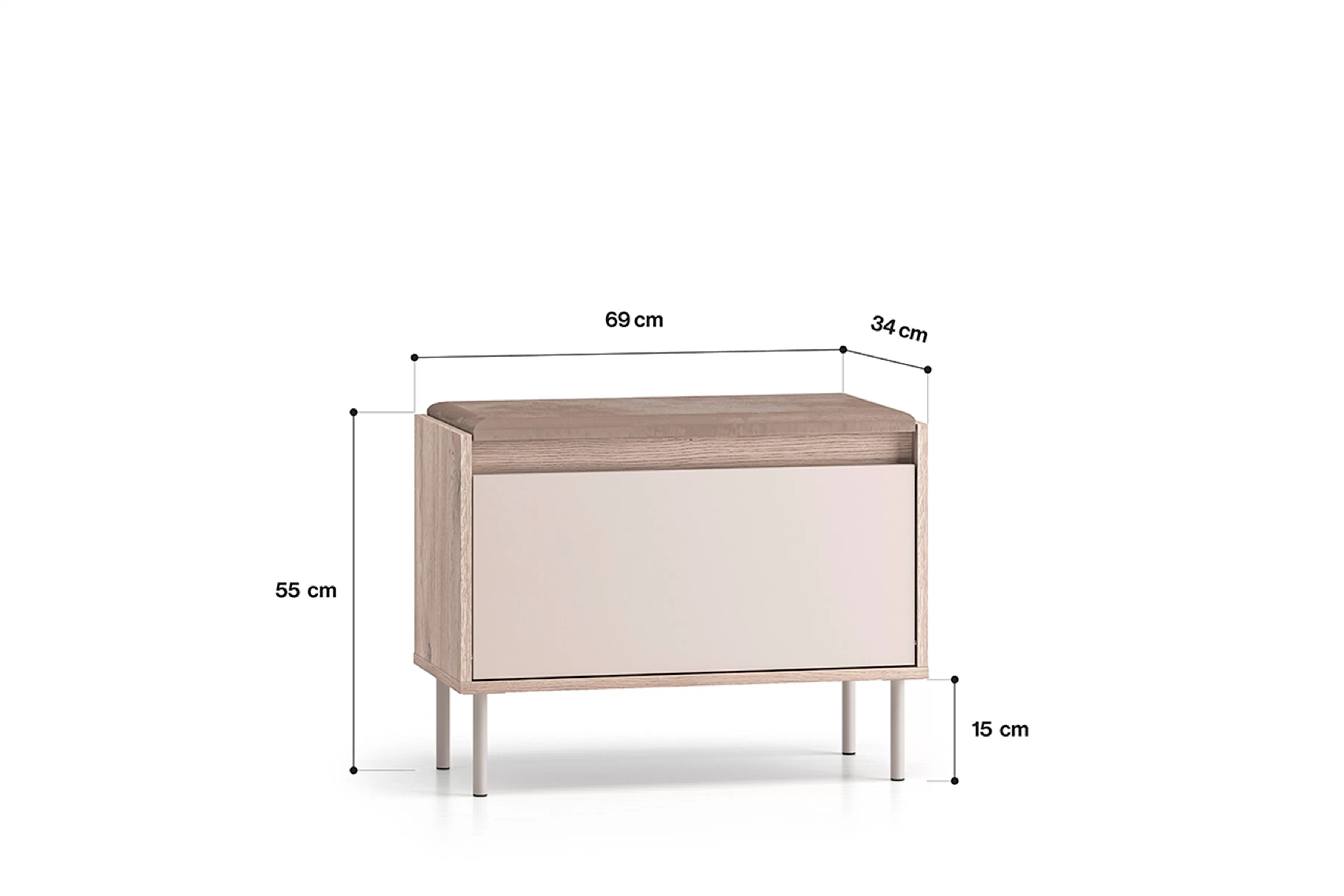 skříňka na boty Tivano 06 69 cm - kašmír / dub cremona