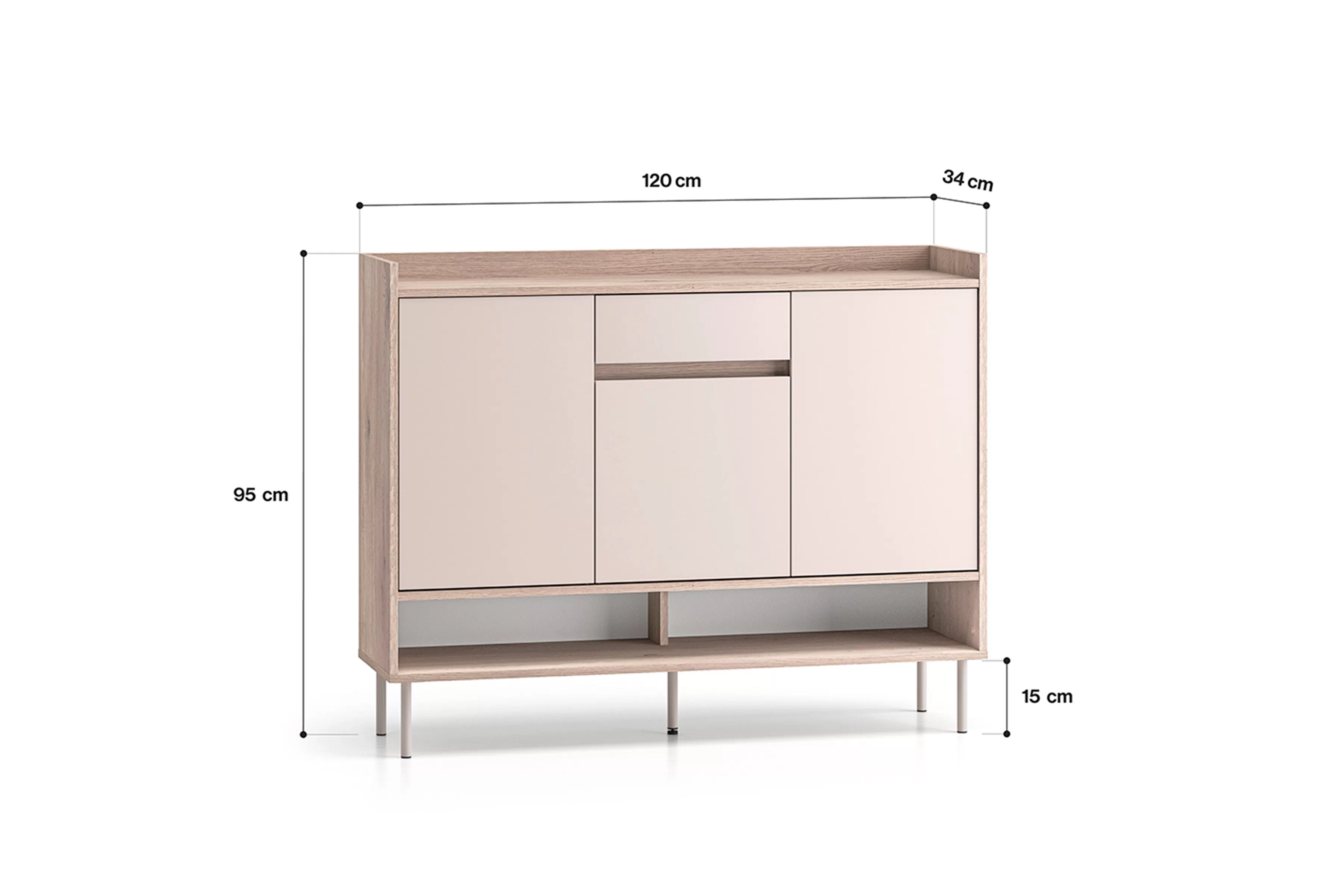 skříňka na boty Voco 02 120 cm - kašmír / dub cremona