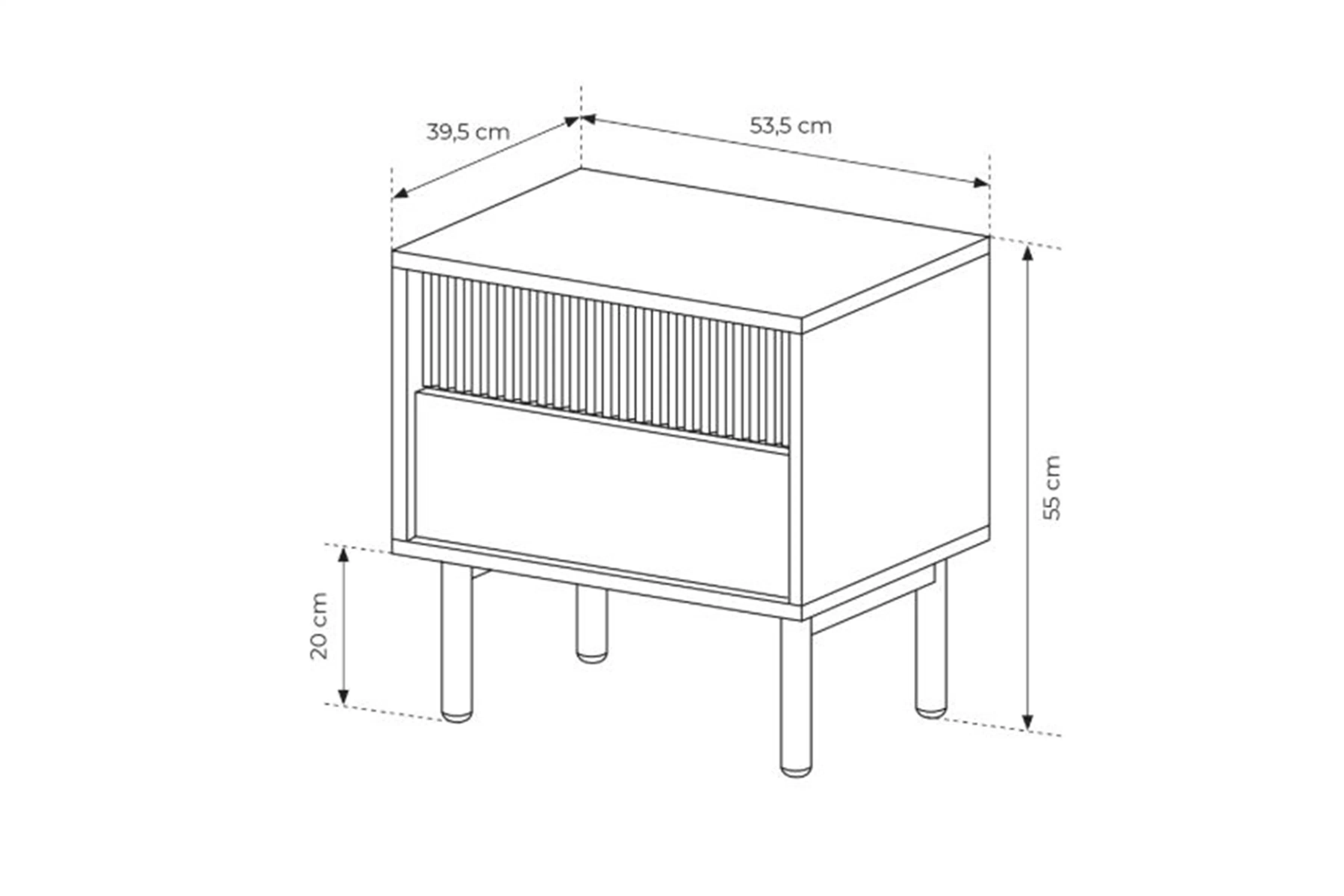 Noční stolek Rivio 53 cm se zásuvkami - dub cremona