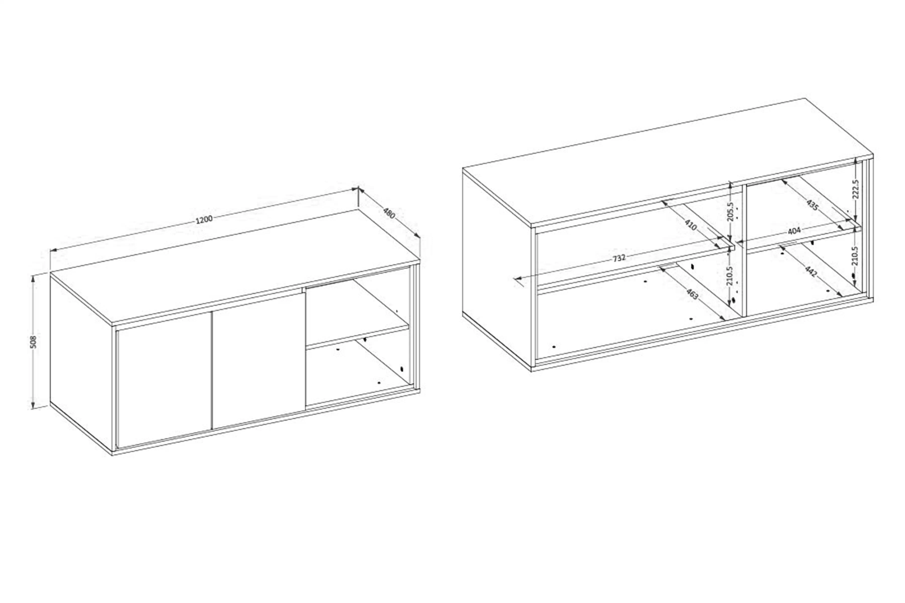 skříňka pod umywalke Irvine 120 cm závěsná - bílá-černá / bílá lesk