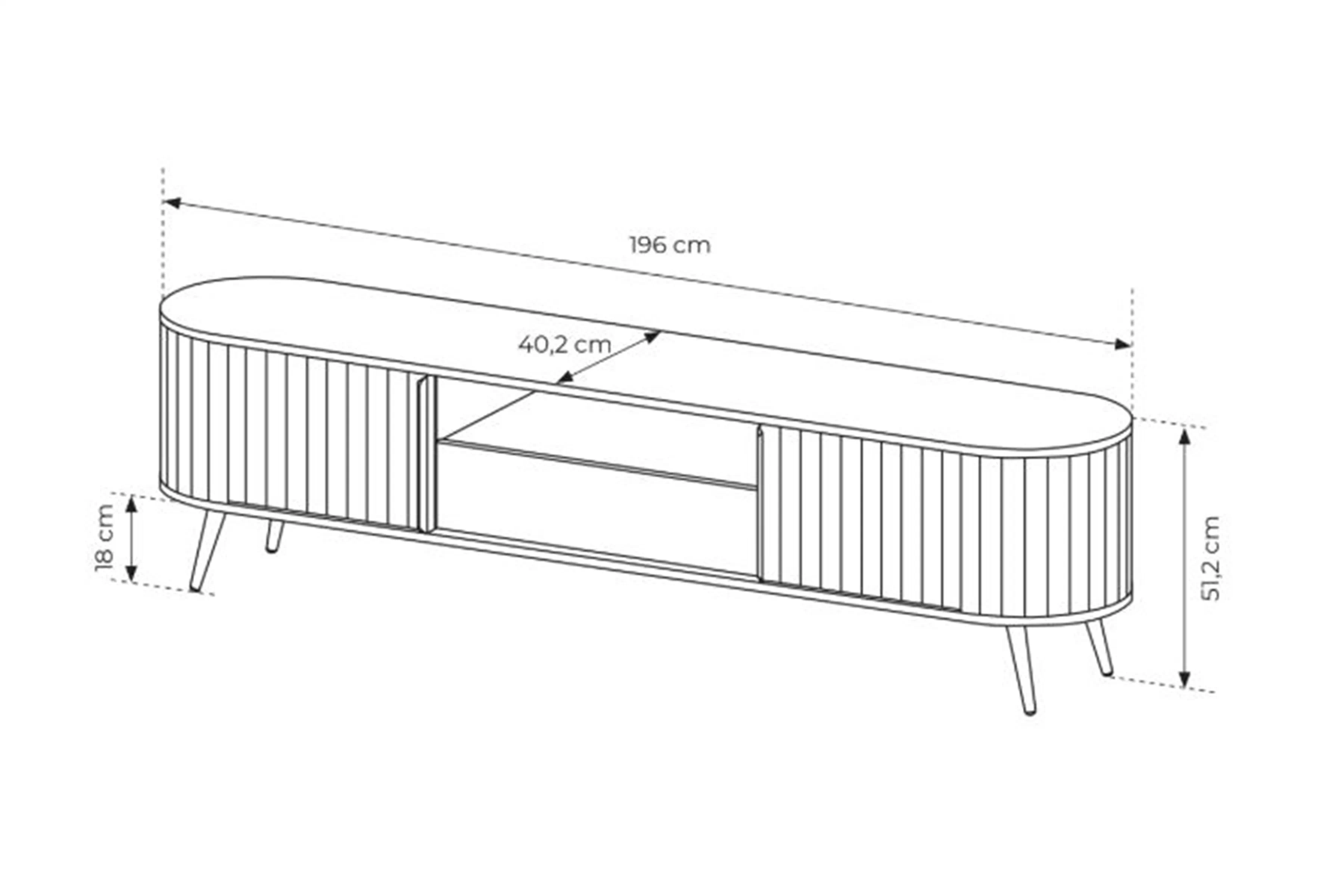 skříňka RTV Luvio 196 cm z szuflada - dub cremona