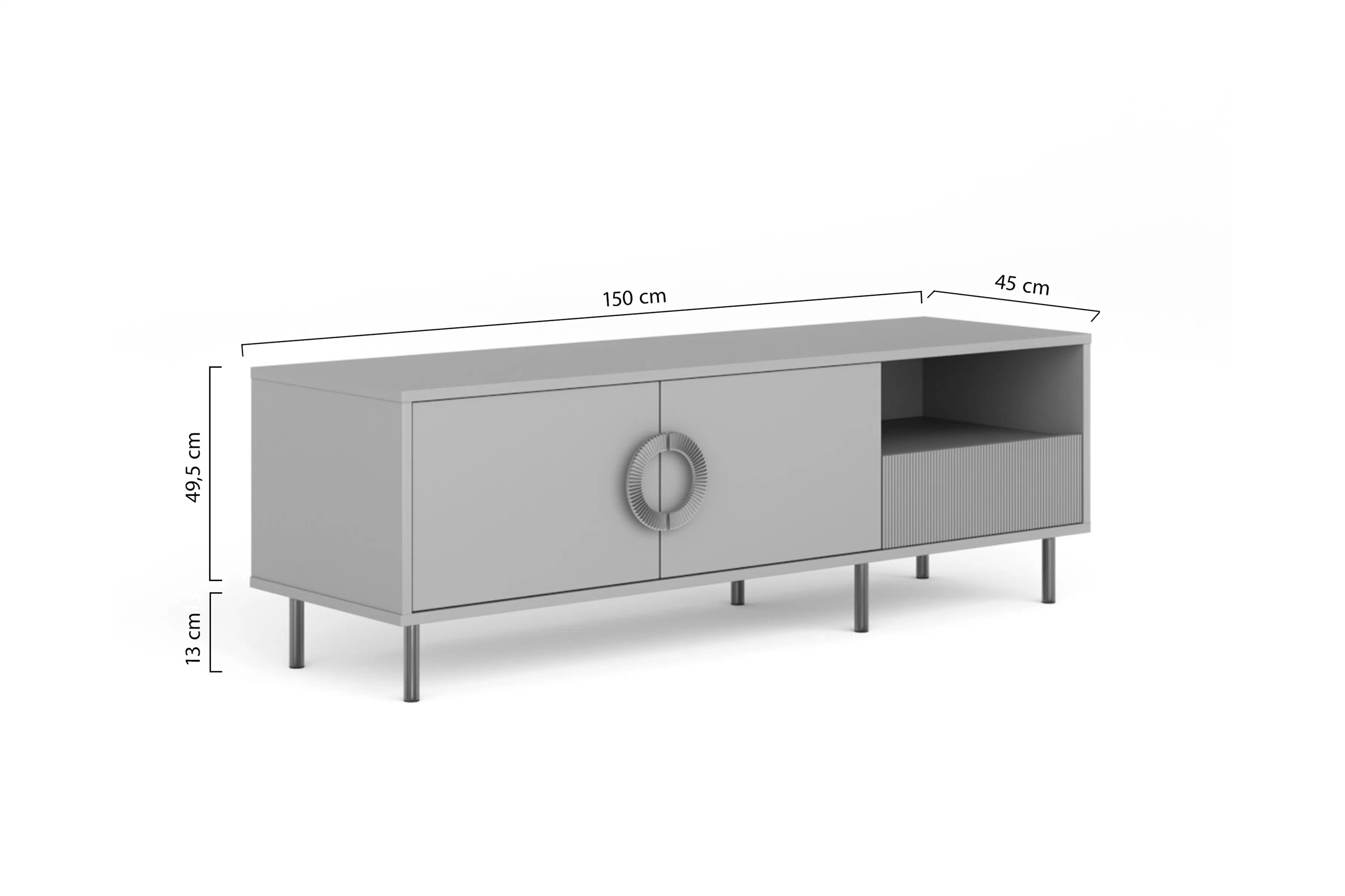 skříňka RTV Nubo 150 cm - kašmír / černá