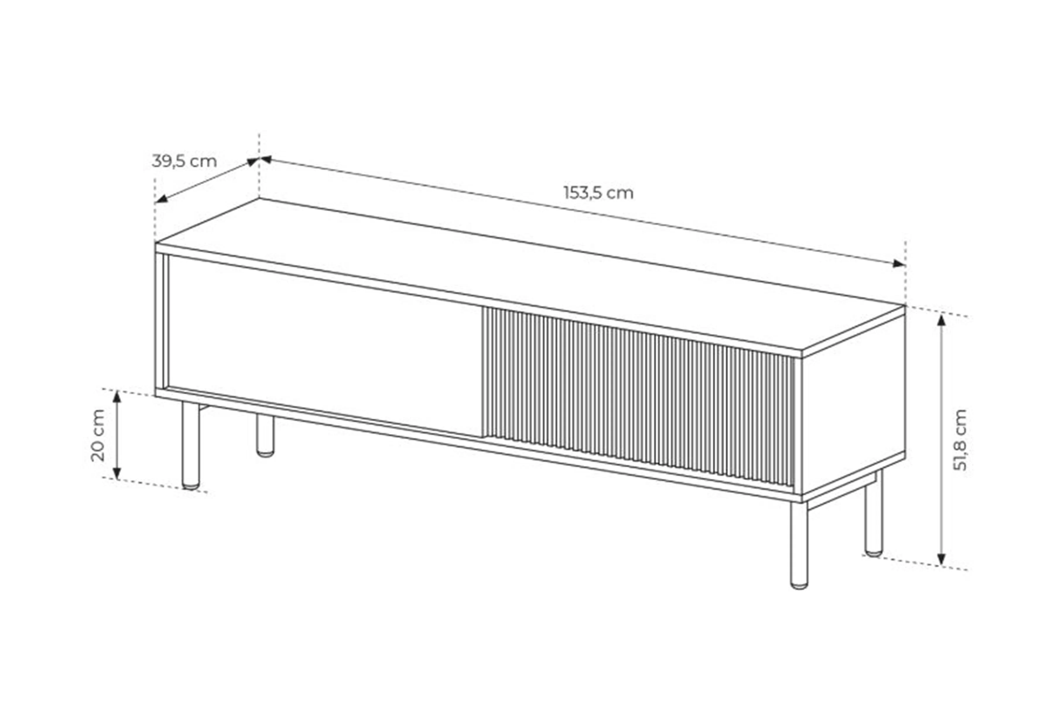 skříňka RTV Rivio 153 cm - dub cremona